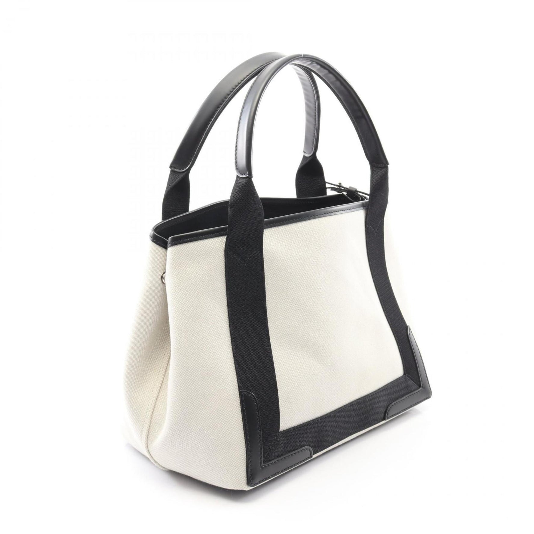 Balenciaga Navy Cabas S Tote Bag, Canvas and Leather, White/Black