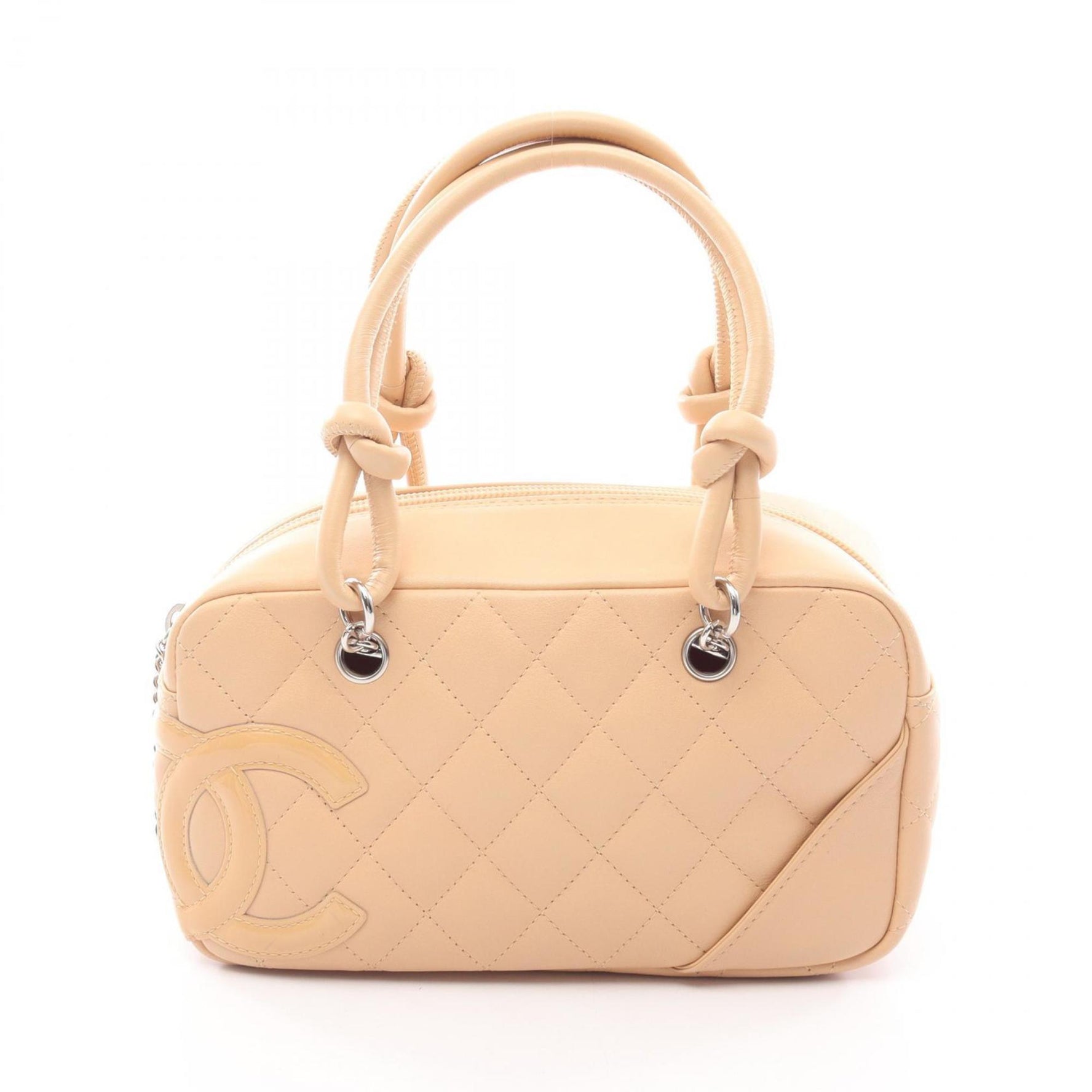 CHANEL Cambon Mini Bowling Bag, Handbag, Leather, Patent