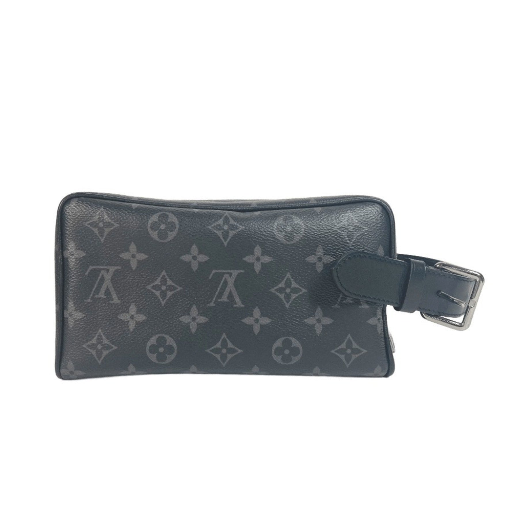 LOUIS VUITTON Monogram Eclipse Rocker Dopp Kit Pouch Clutch Bag/Second Handbag in Canvas, Men's, Black, Like New