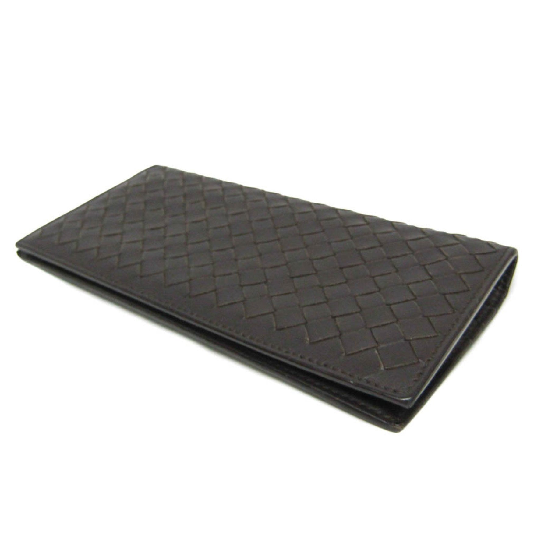 Bottega Veneta Intrecciato Continental Wallet Leather Long Wallet (bi-fold) Dark Brown