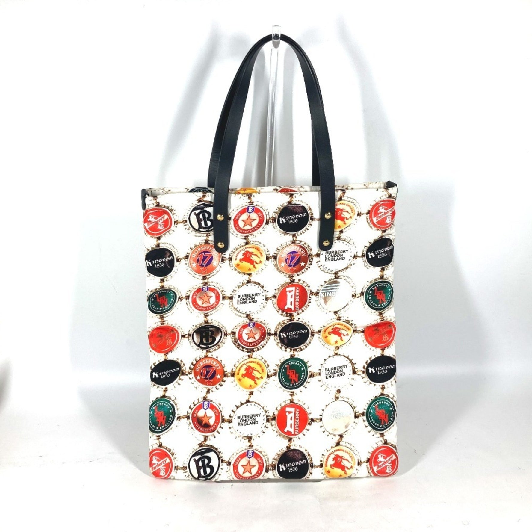 BURBERRY Tote Bag Shoulder Nylon Leather Men's Women's Multicolor