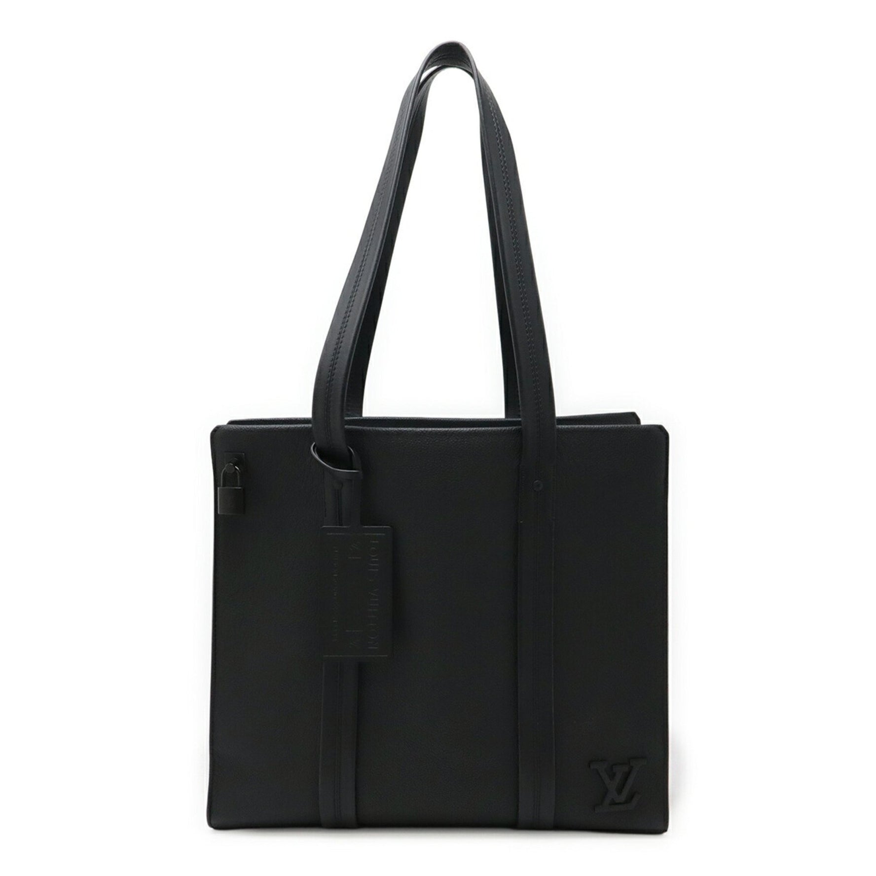 Louis Vuitton LV Aerogram Take-Off Tote Shoulder Bag Leather Noir Black