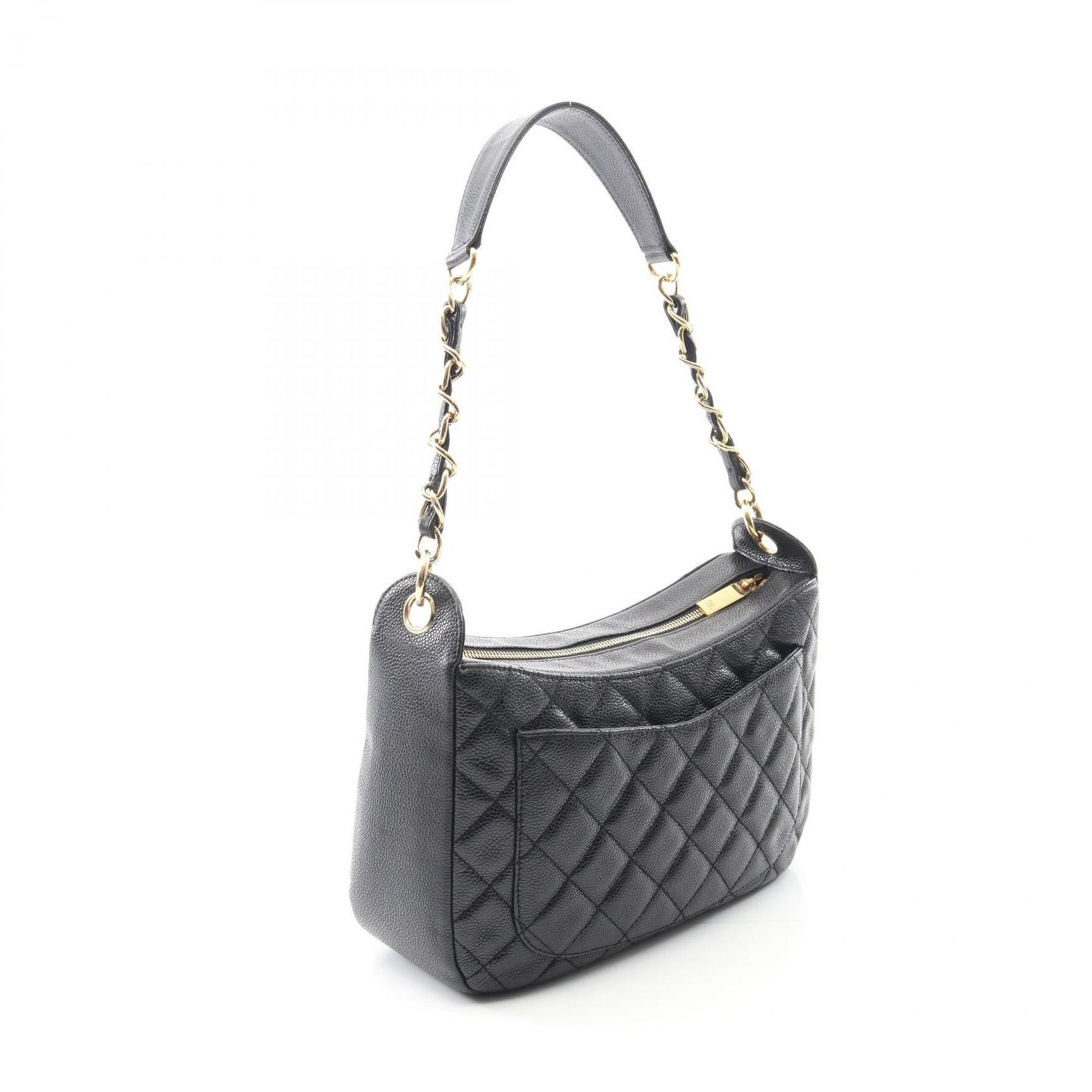 CHANEL Matelasse Shoulder Bag in Grained Calfskin Leather, Black, Women's