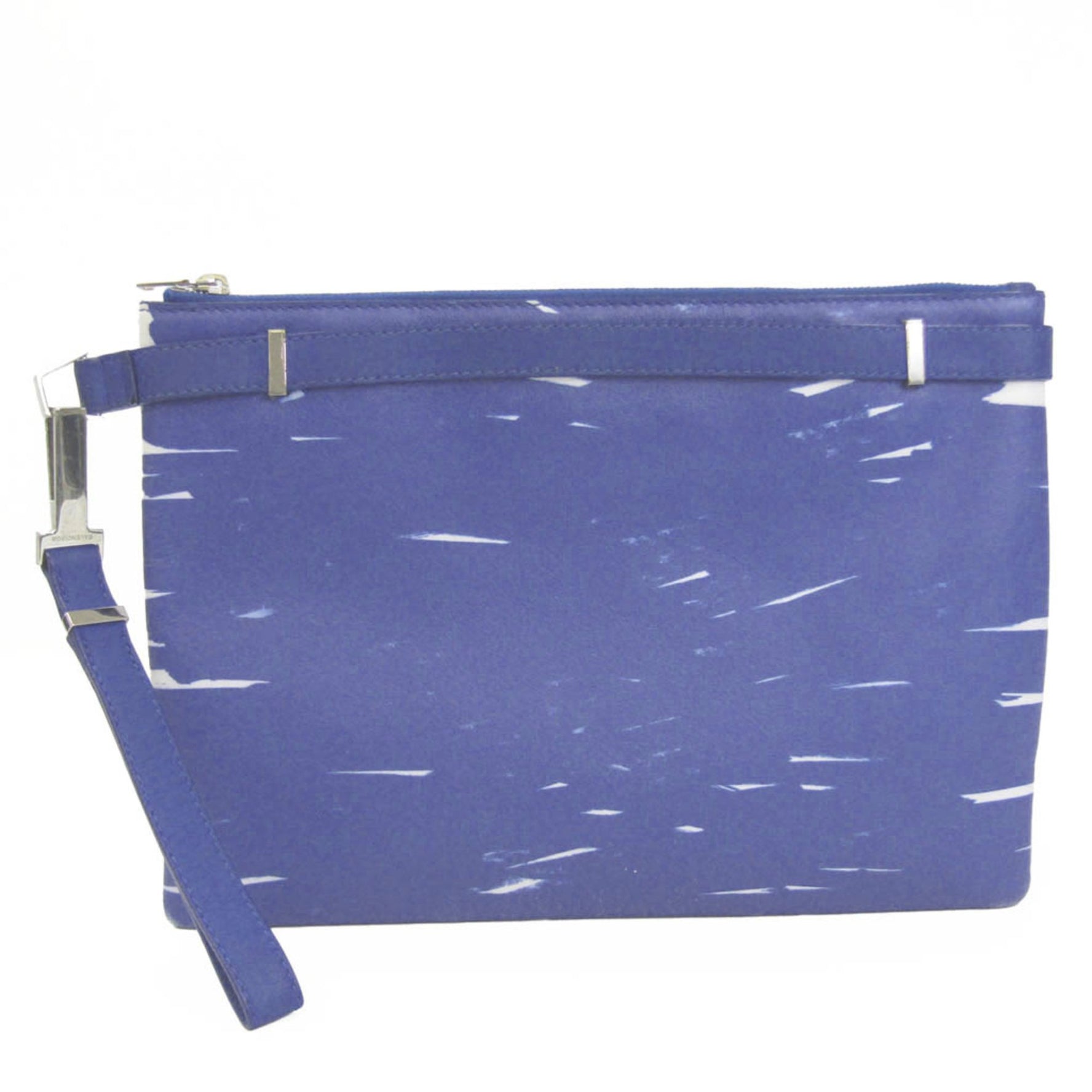 Balenciaga ILIAS CLIP Men,Women Leather Clutch Bag Blue