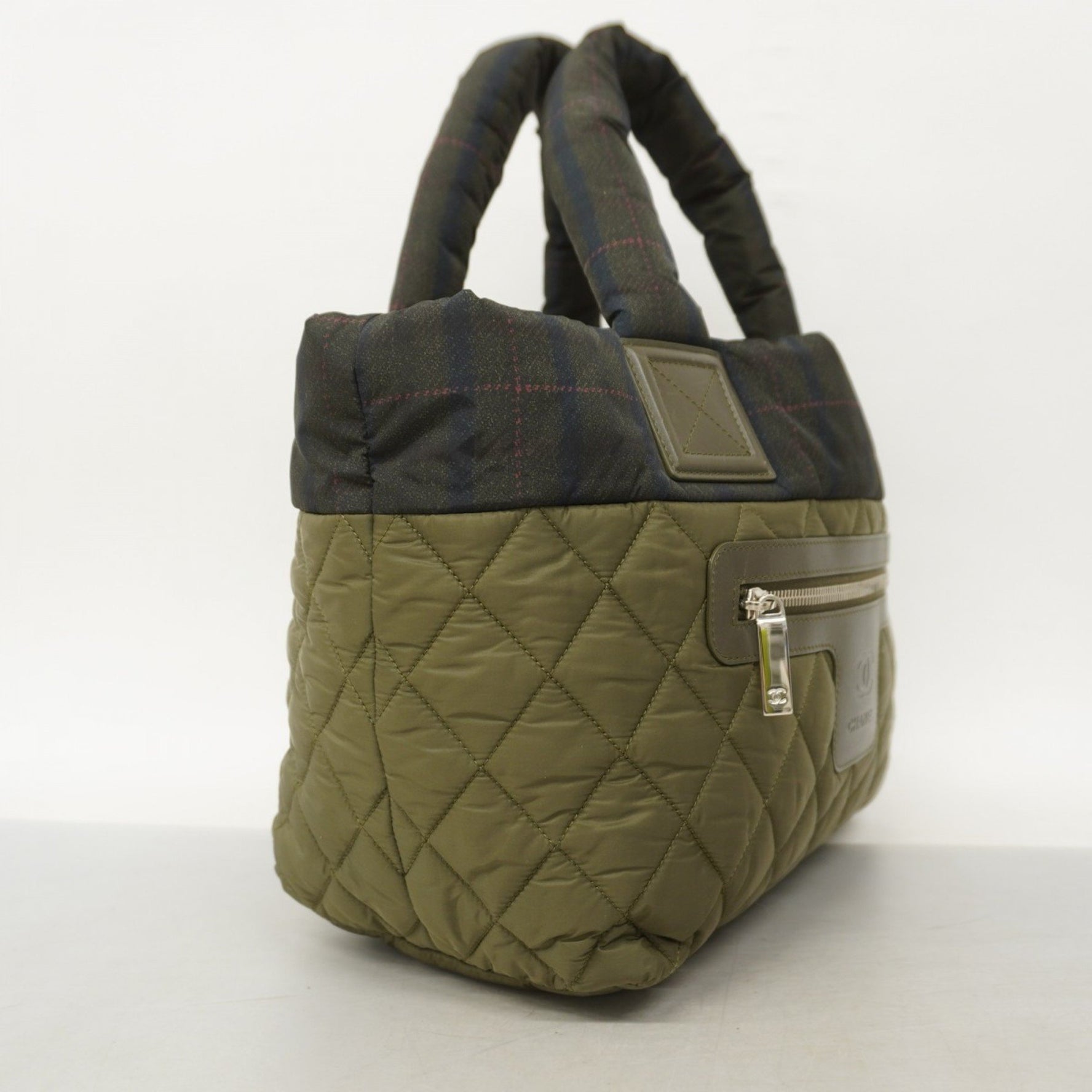 Chanel Coco Cocoon Nylon Khaki Tote Bag for Women