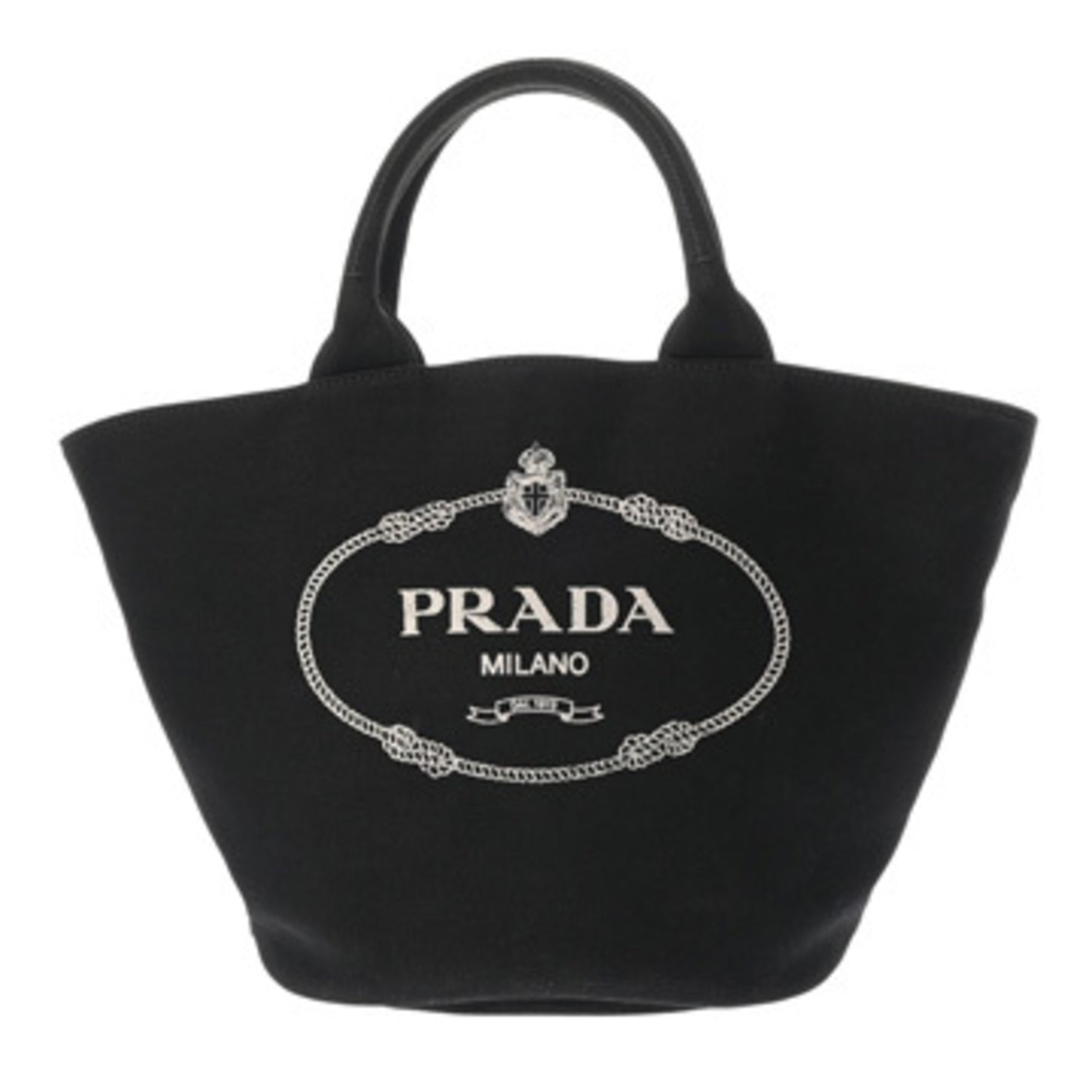PRADA Canapa Fabric Handbag, Canvas Tote Bag