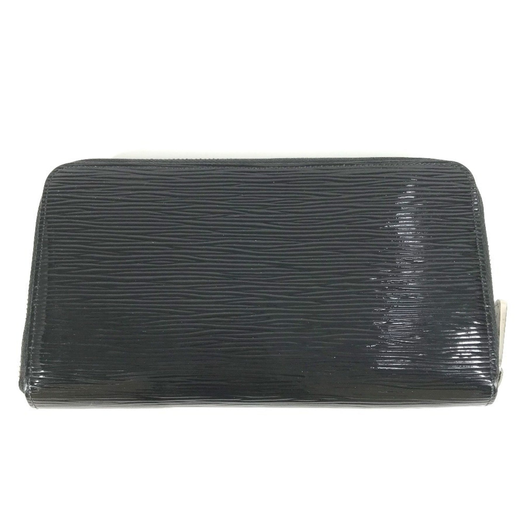 LOUIS VUITTON Epi Electric Zippy Organizer Round Zipper Clutch Bag/Long Wallet in Leather, Unisex, Noir/Black