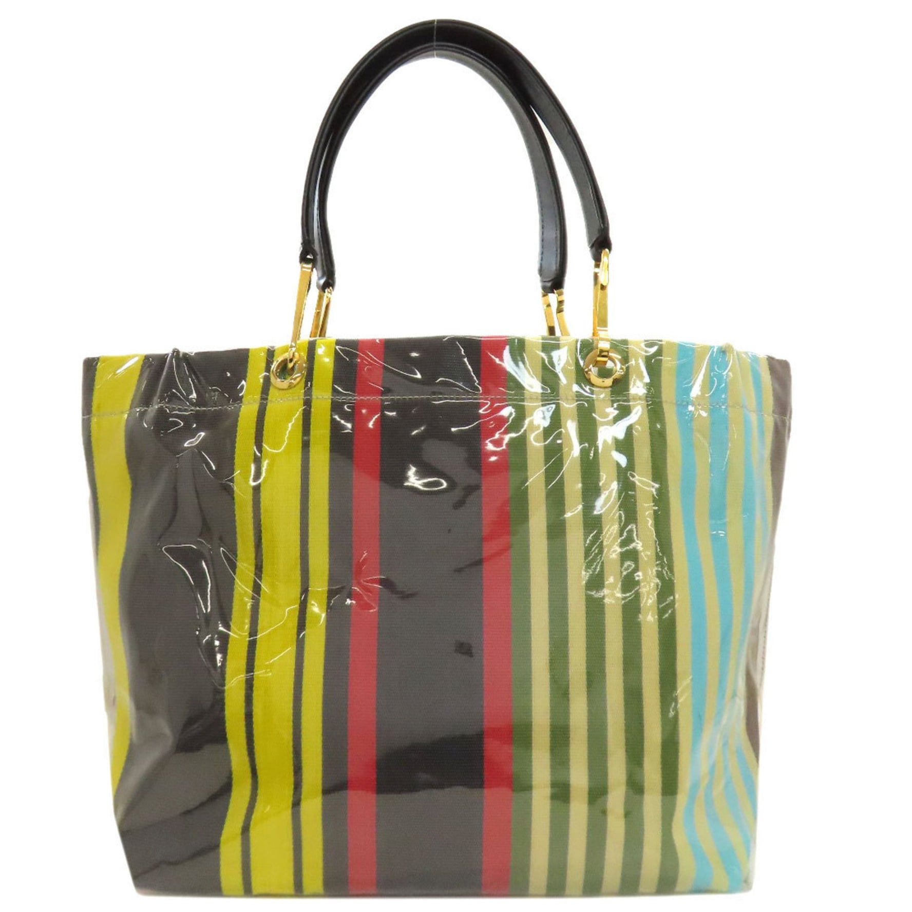 Marni Vinyl Stripe Tote Bag in Vinyl/Nylon