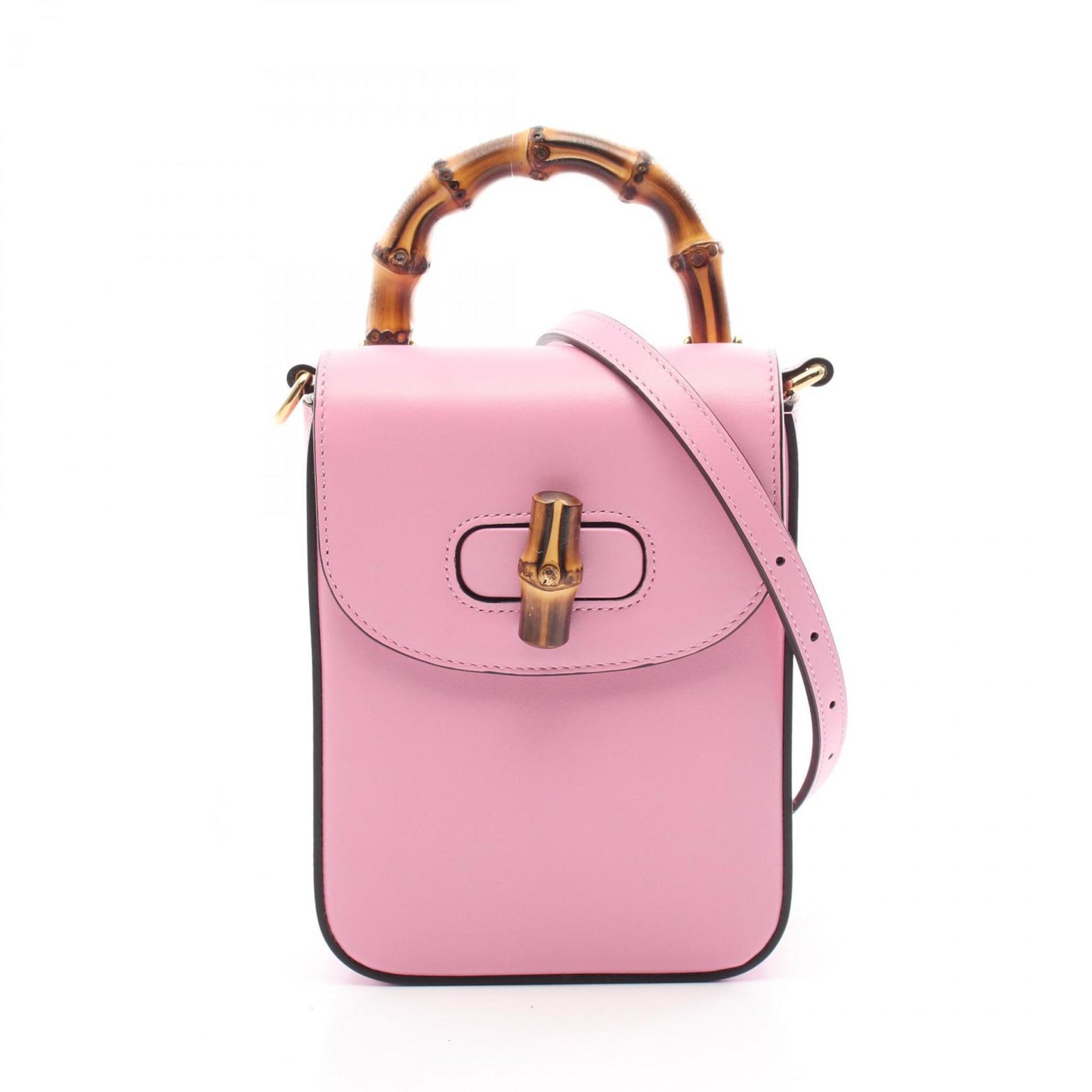 GUCCI Bamboo Handbag Leather