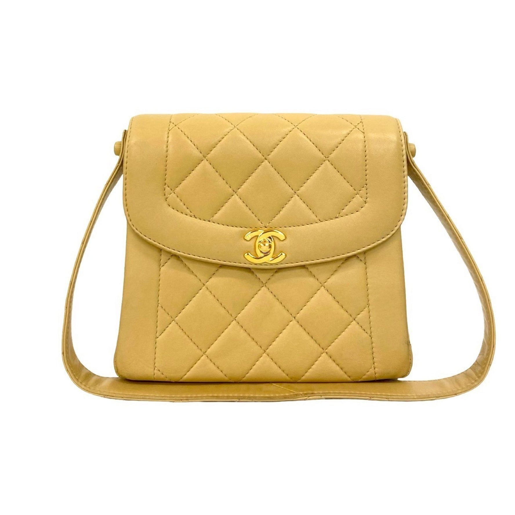 CHANEL Matelasse Coco Mark Lambskin Semi-Shoulder Bag