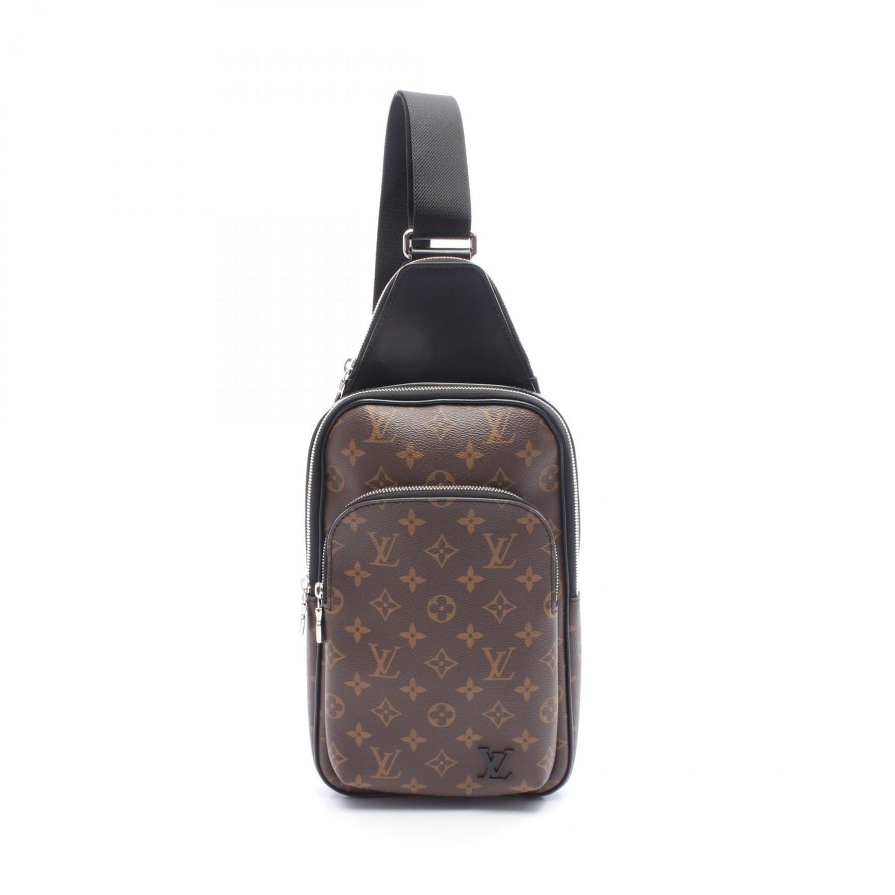 Louis Vuitton Avenue Sling Bag, Monogram Macassar Waist Body Coated Canvas and Leather, Brown Black
