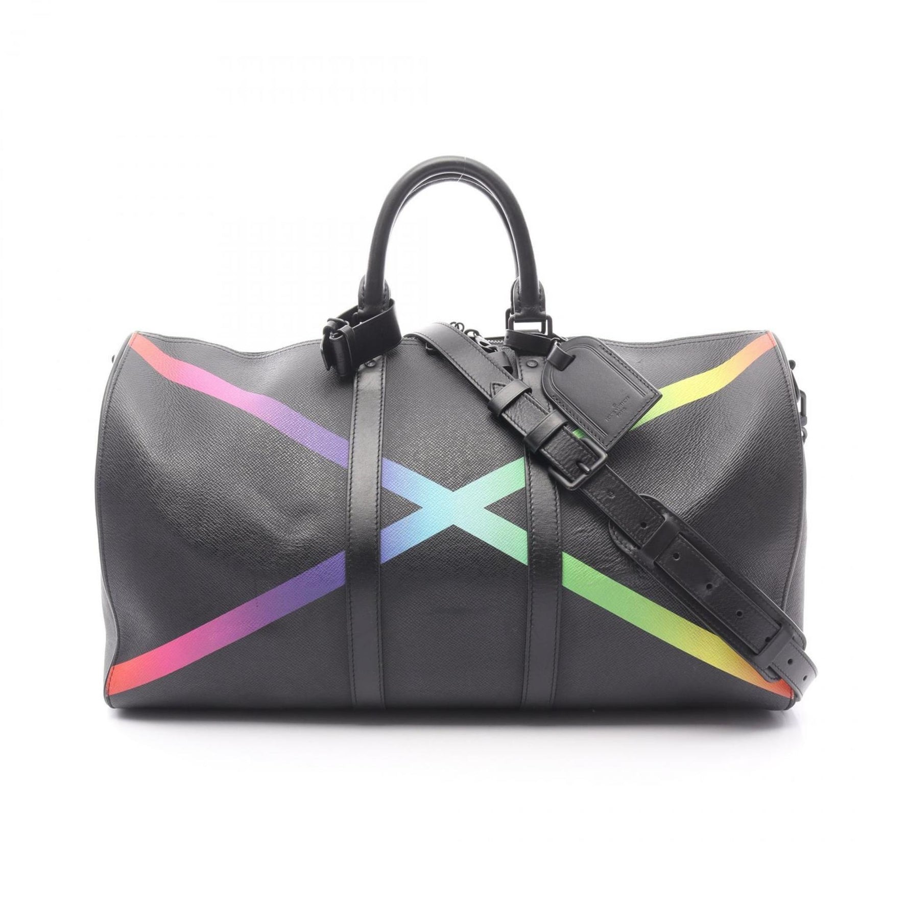 Louis Vuitton Keepall Bandouliere 50 Boston Bag, Leather, Black, Multicolor