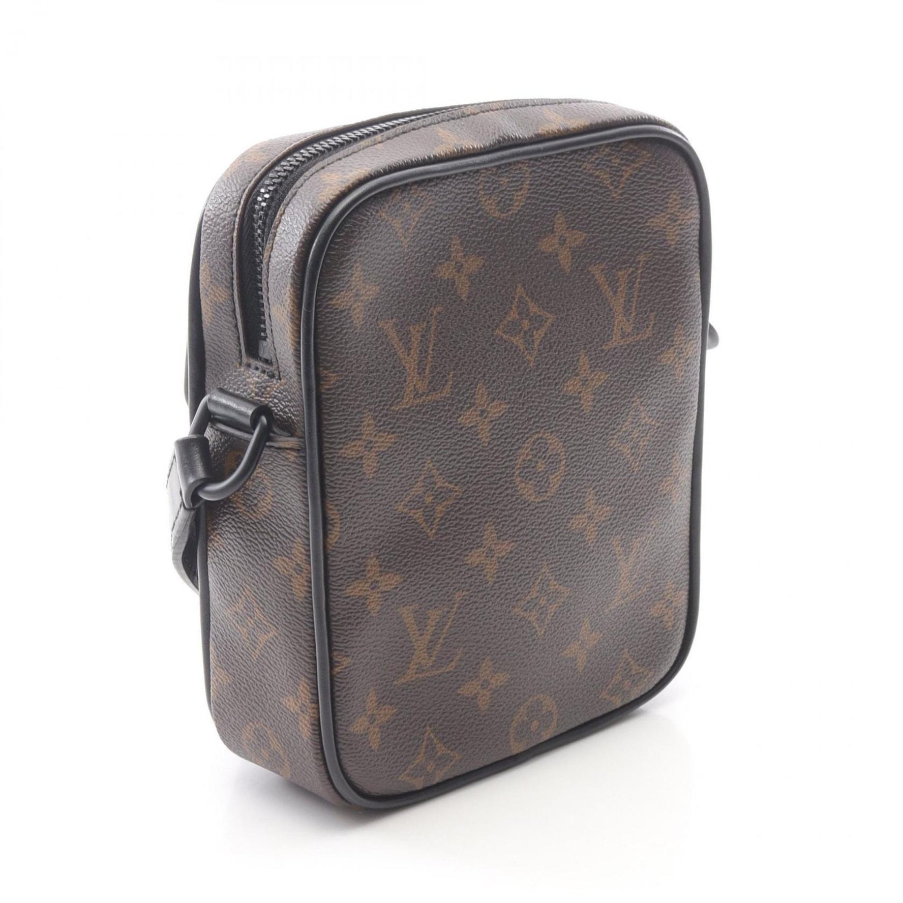 Louis Vuitton Christopher Wearable Wallet Monogram Macassar Shoulder Bag, Coated Canvas and Leather, Men's, Brown Black