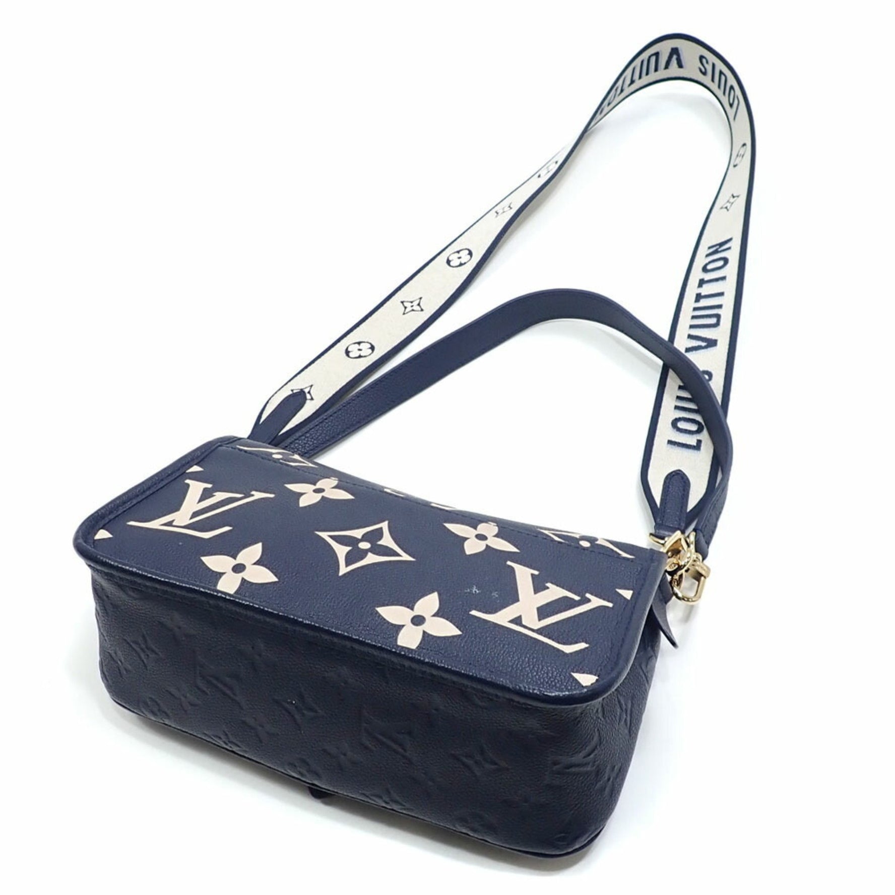 Louis Vuitton Two-Tone Monogram Empreinte Diane Shoulder Bag, NM PM, Navy, Creme Nautical