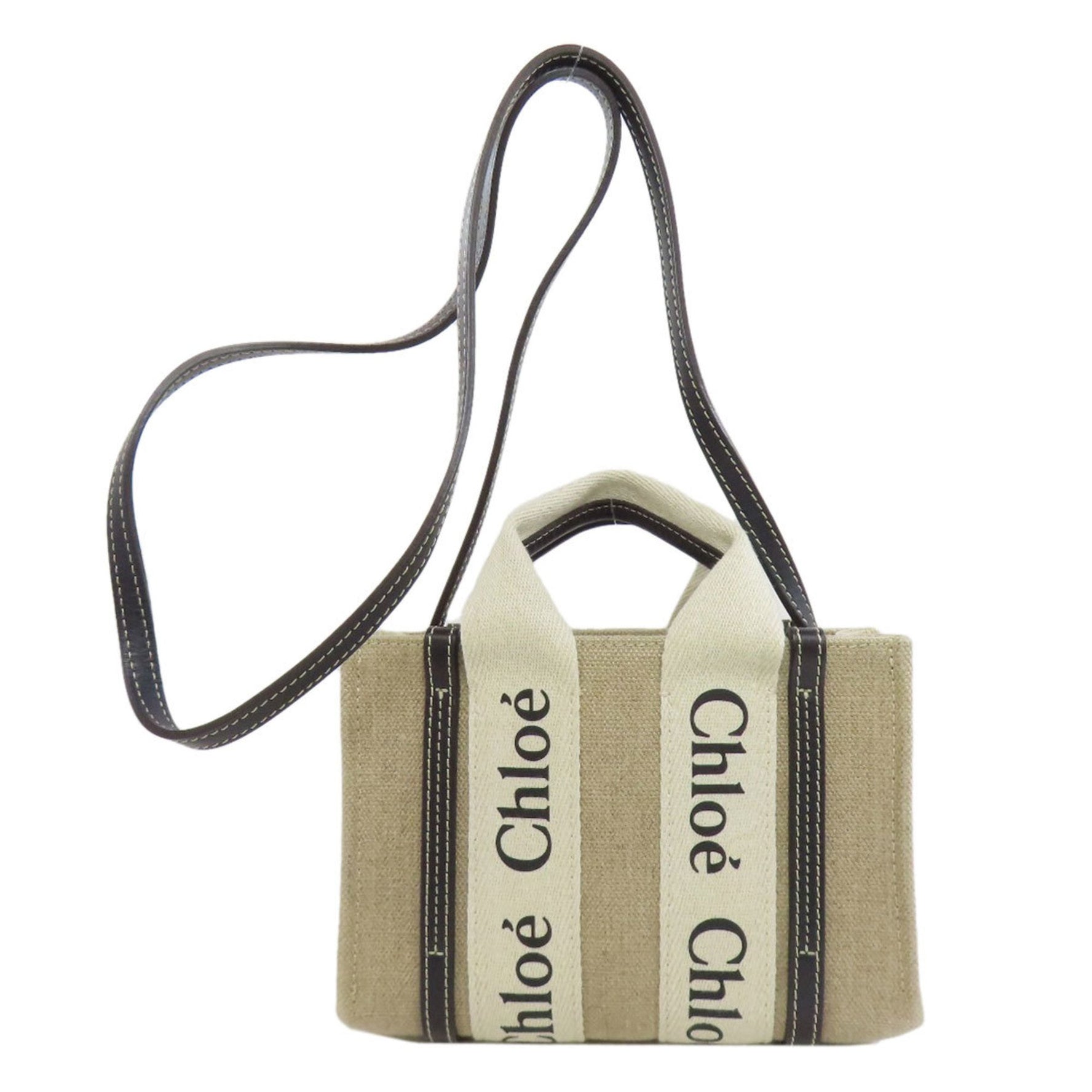Chloé Chloe Woody Mini Handbag Canvas CHLOE