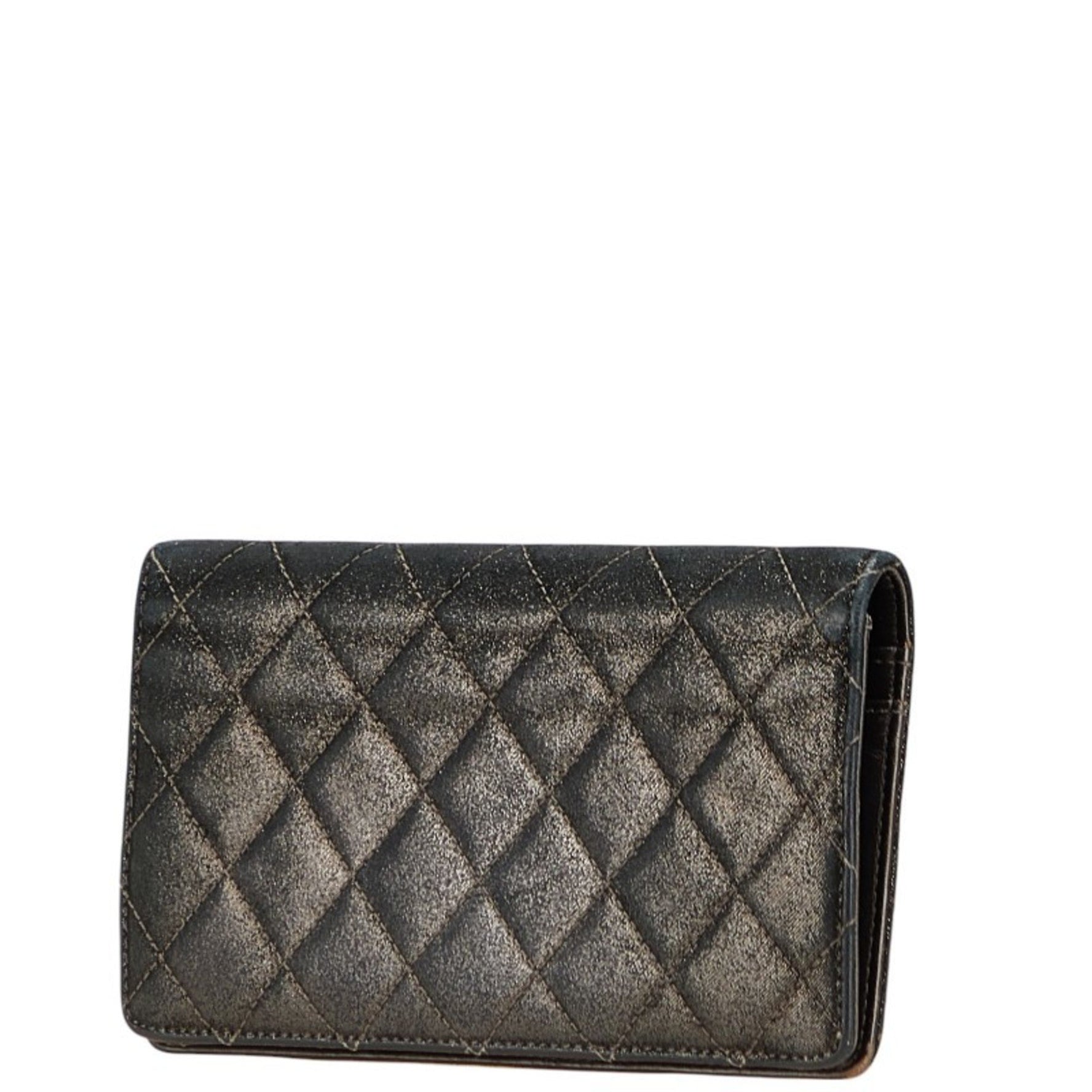 CHANEL Matelasse Coco Mark Long Wallet Leather
