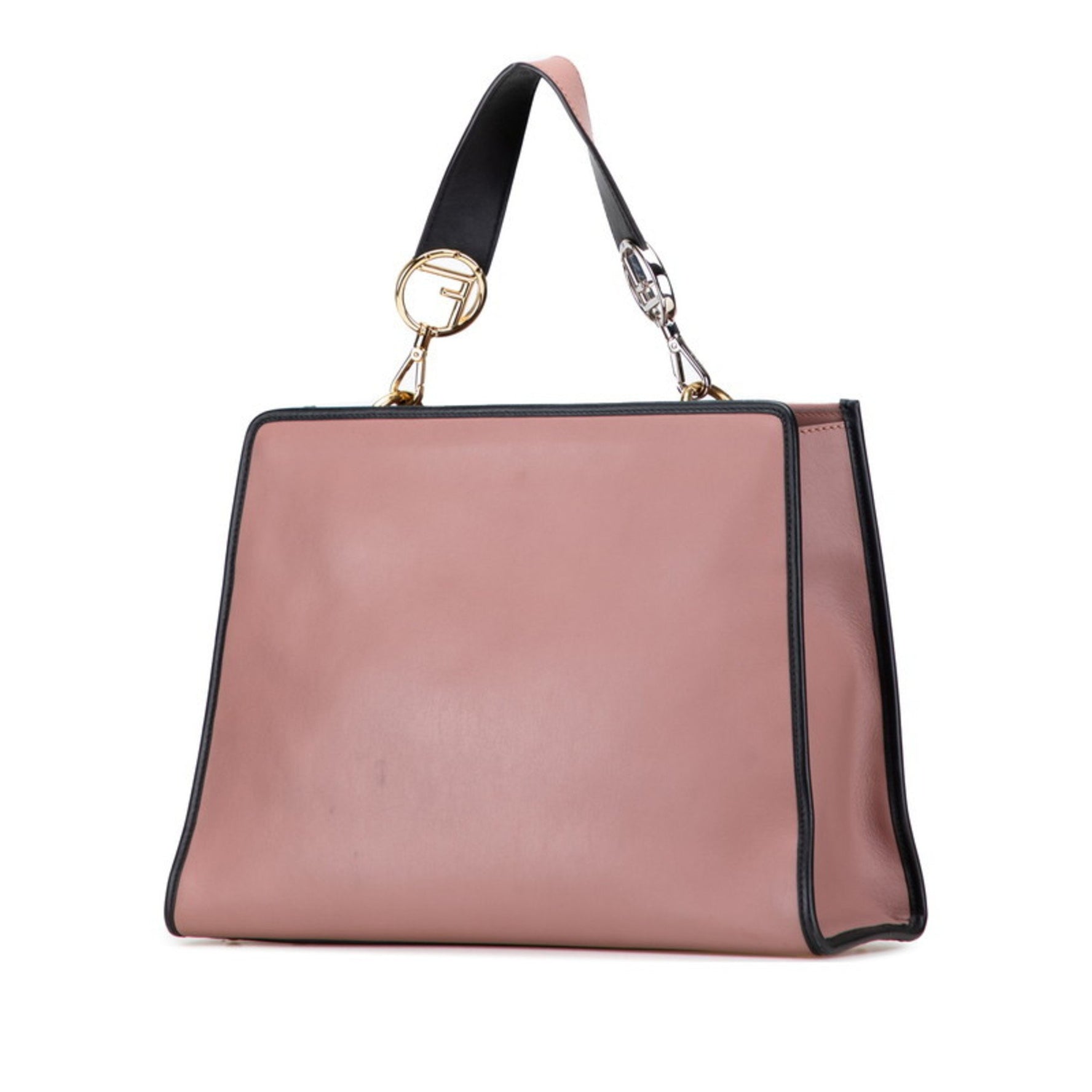 Fendi Runaway Handbag/Shoulder Bag Dusty Pink Black Leather