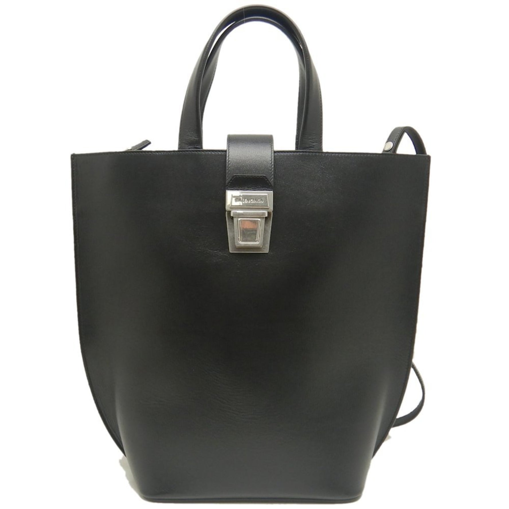 BALENCIAGA PRIEST N-S TOTE Tote Bag in Black Leather (Product Code: 253038)