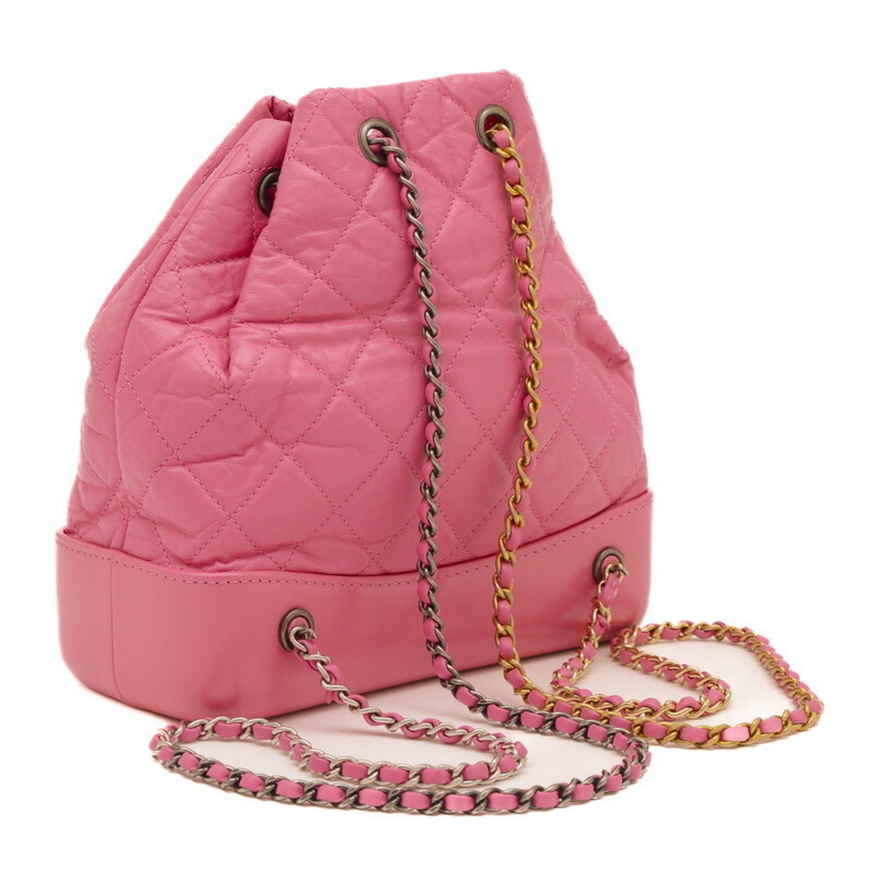 Chanel Gabriel Chain Backpack Leather Silver