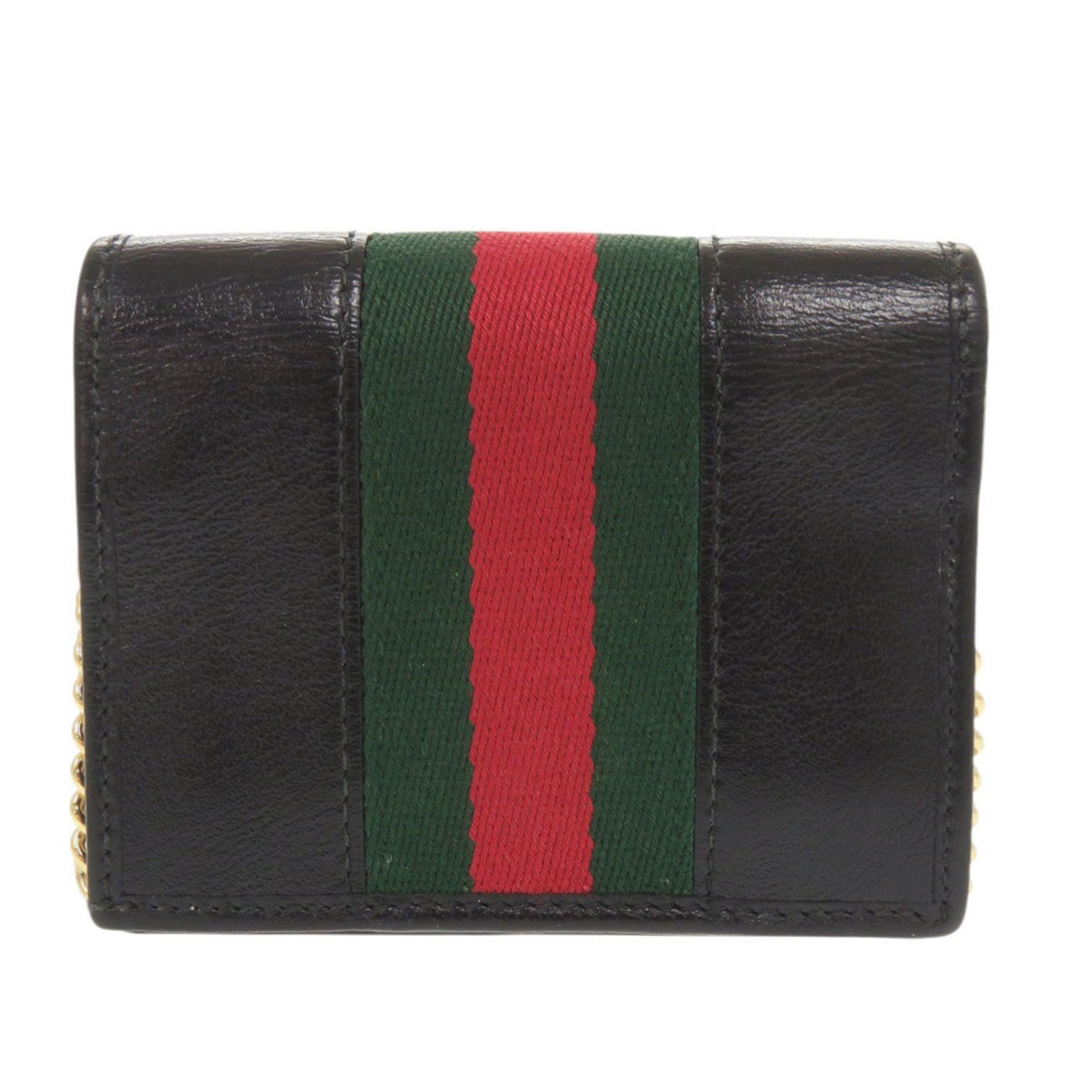 Gucci Raja Leather Bifold Wallet with Chain, 1114