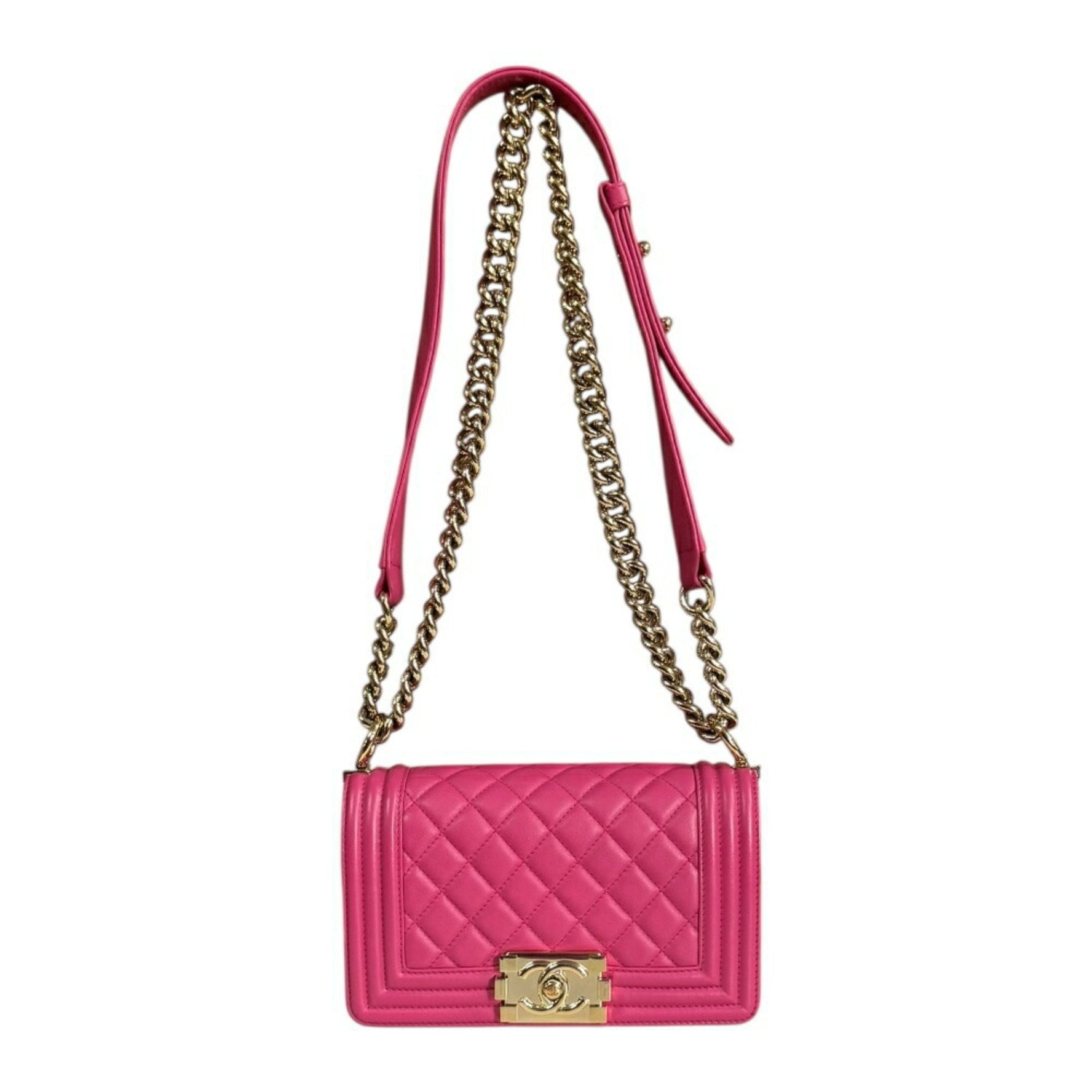 CHANEL BOY SHOULDER BAG LEATHER CHAIN
