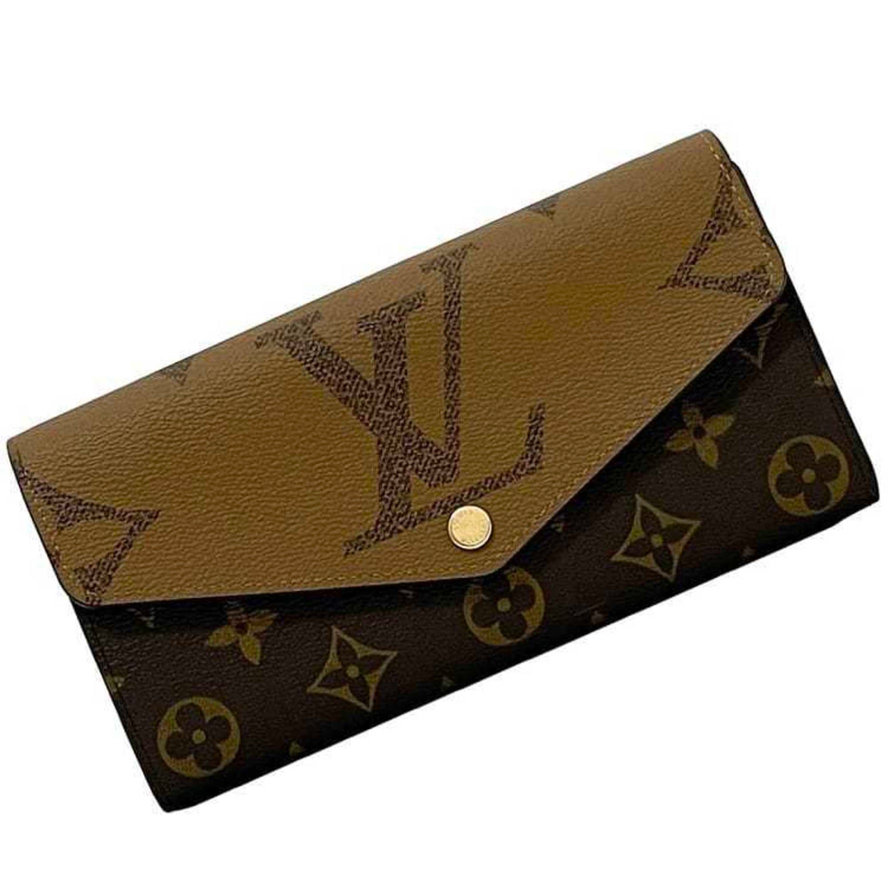 Louis Vuitton Bifold Long Wallet Portefeuille Sarah Brown Monogram Giant Reverse Unused Canvas IC Tag Activated LOUIS VUITTON