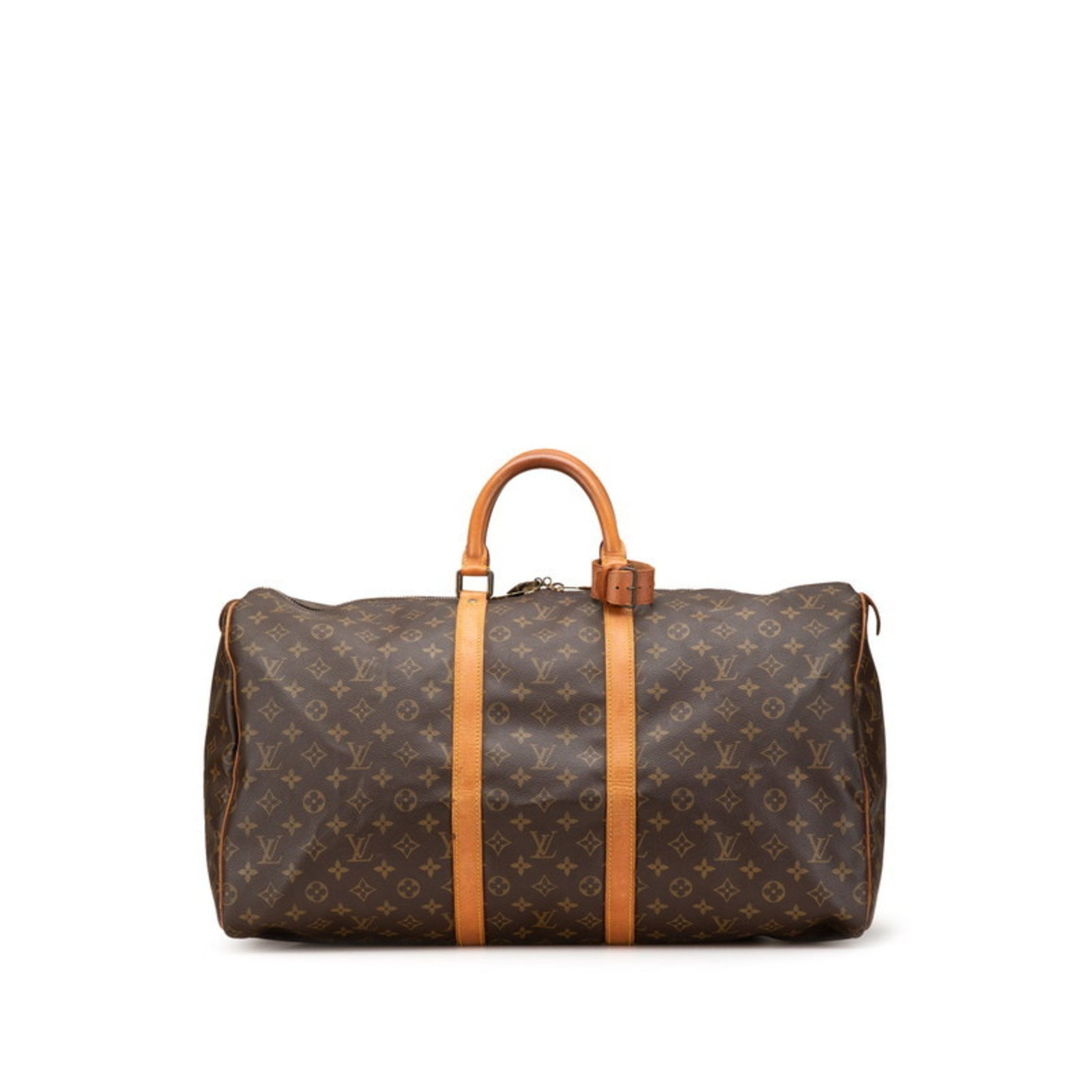 Louis Vuitton Monogram Keepall 55 Boston Bag Brown PVC Leather Women's LOUIS VUITTON
