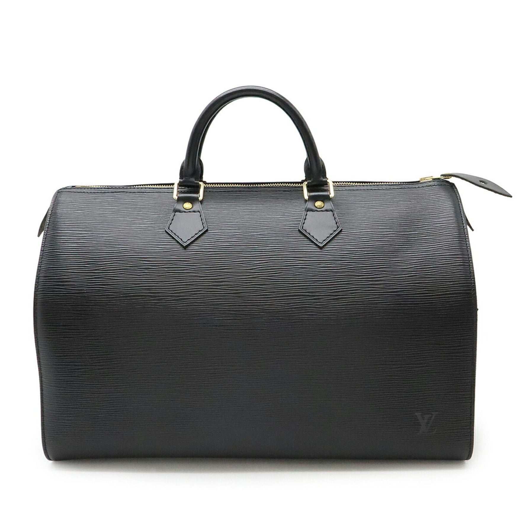 LOUIS VUITTON Epi Speedy 35 Handbag/Boston Bag in Leather Noir and Black, M42992