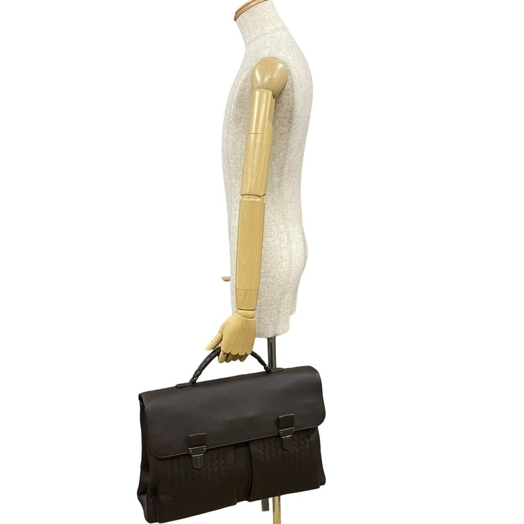 BOTTEGA VENETA Intrecciato Leather Business Bag, Handbag, 447-2