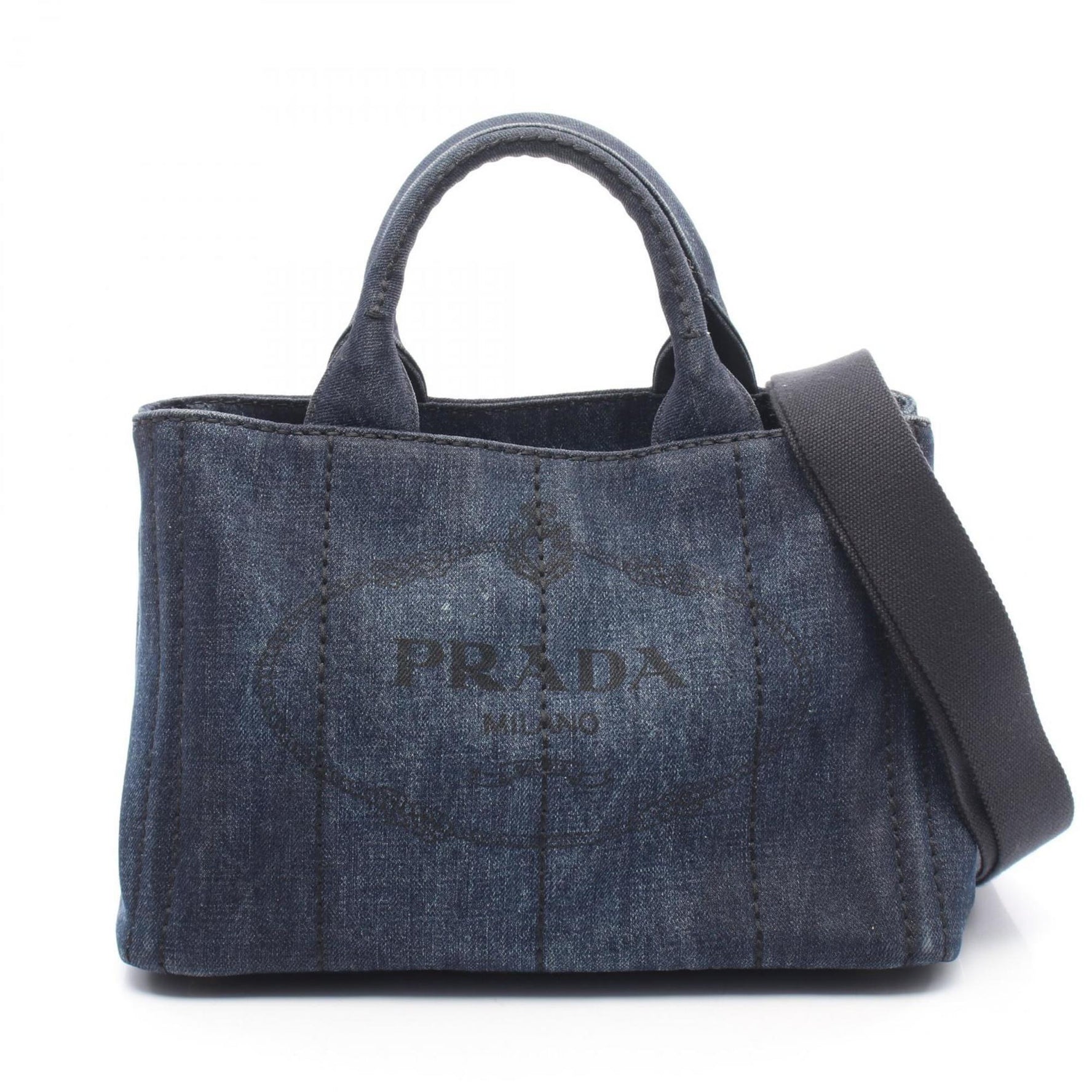 Prada Canapa Tote Bag, Blue, Denim