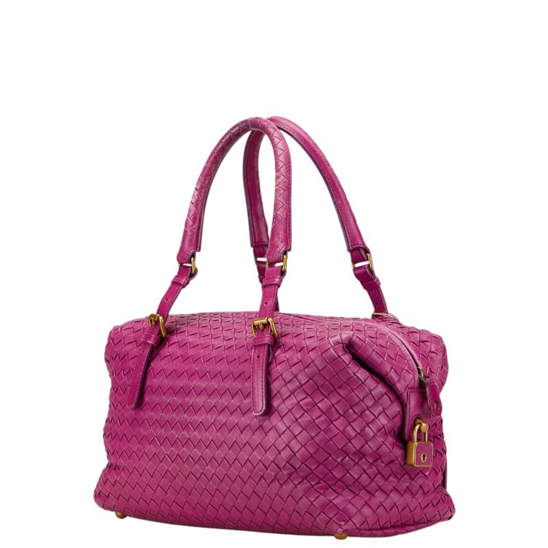 Bottega Veneta Intrecciato Handbag Mini Boston Bag Leather BOTTEGAVENETA