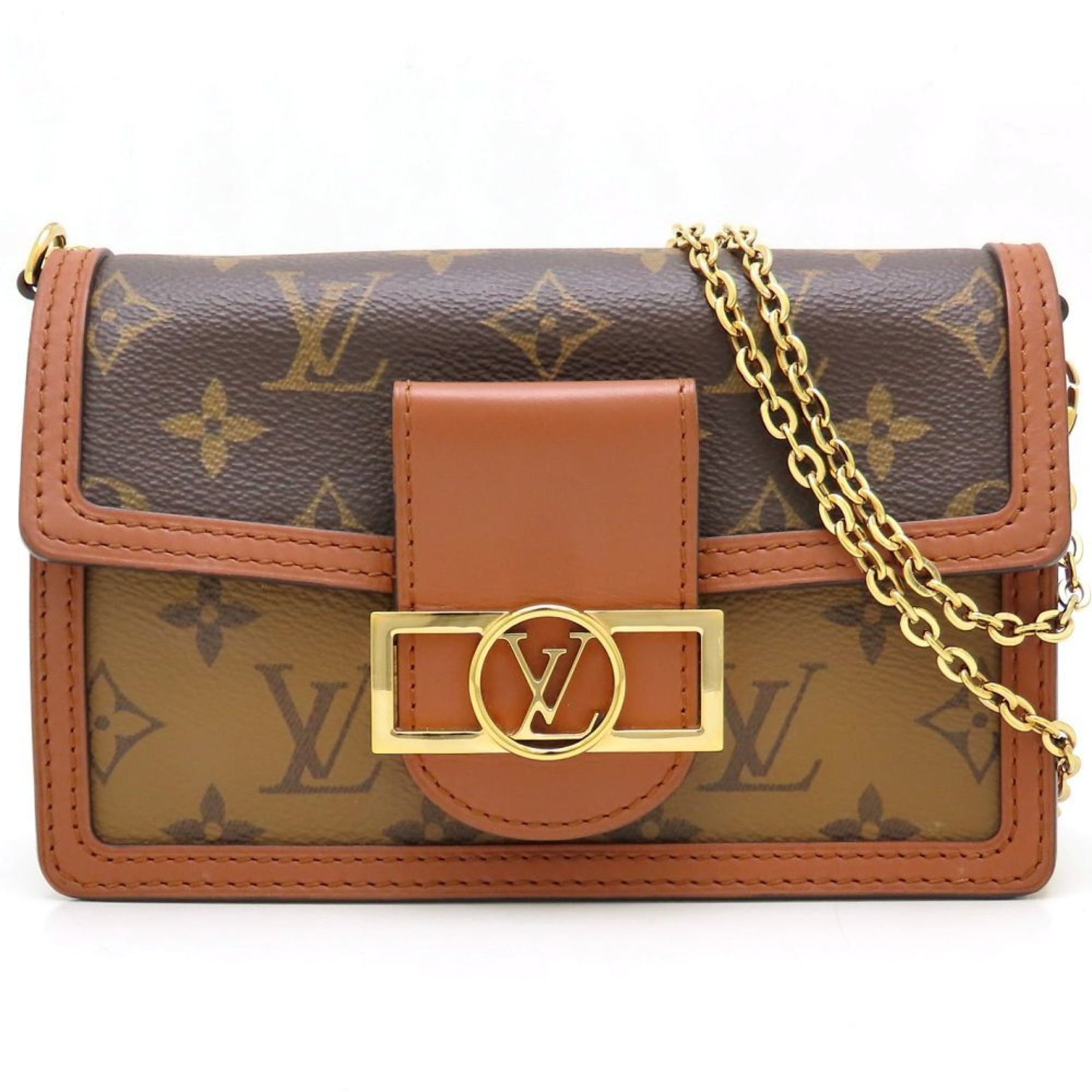 Louis Vuitton Portefeuille Dauphine Shoulder Bag Monogram Reverse Brown