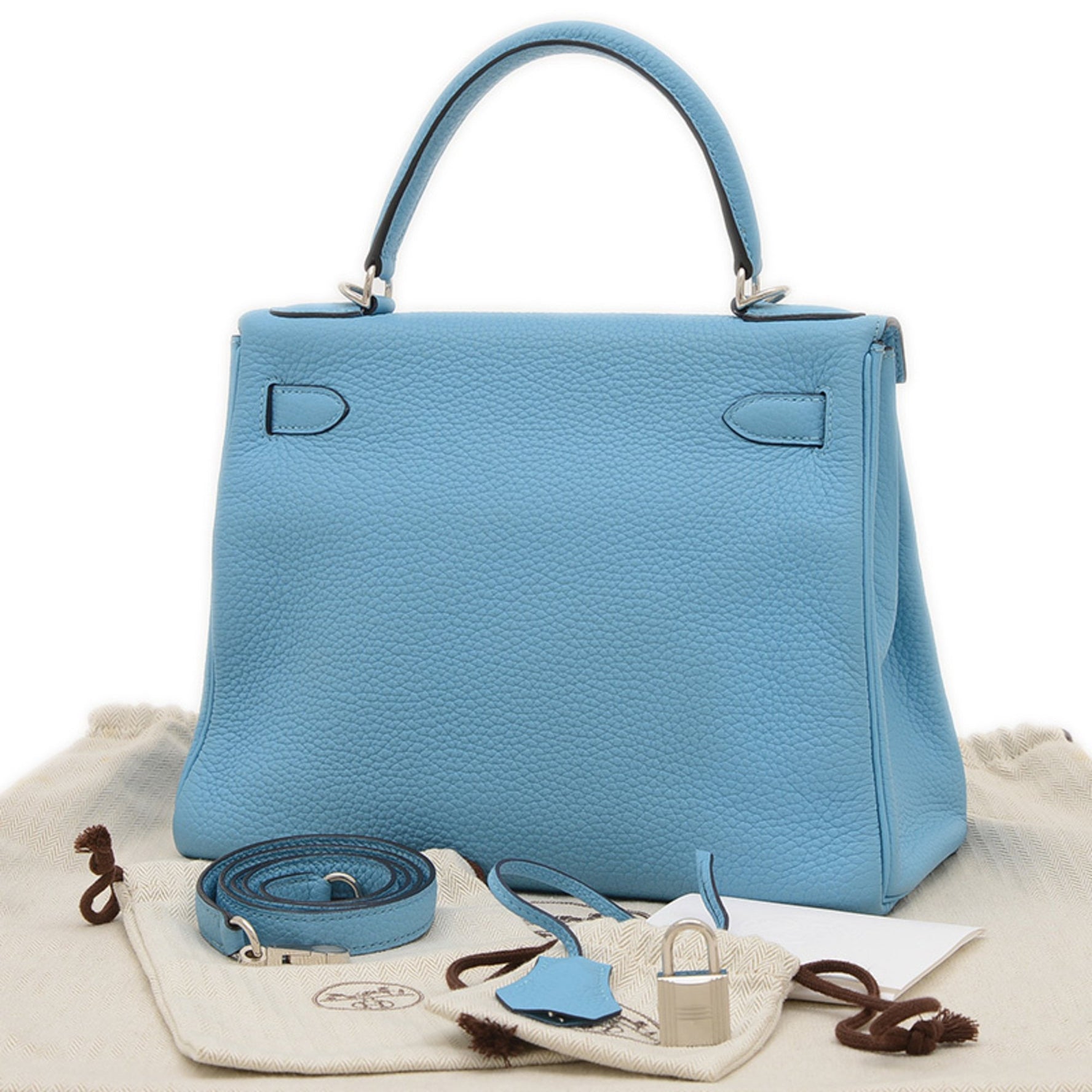 Hermes Kelly 28 Handbag, Inner Stitching, Togo, Nole, Silver Hardware, D Stamp, BP