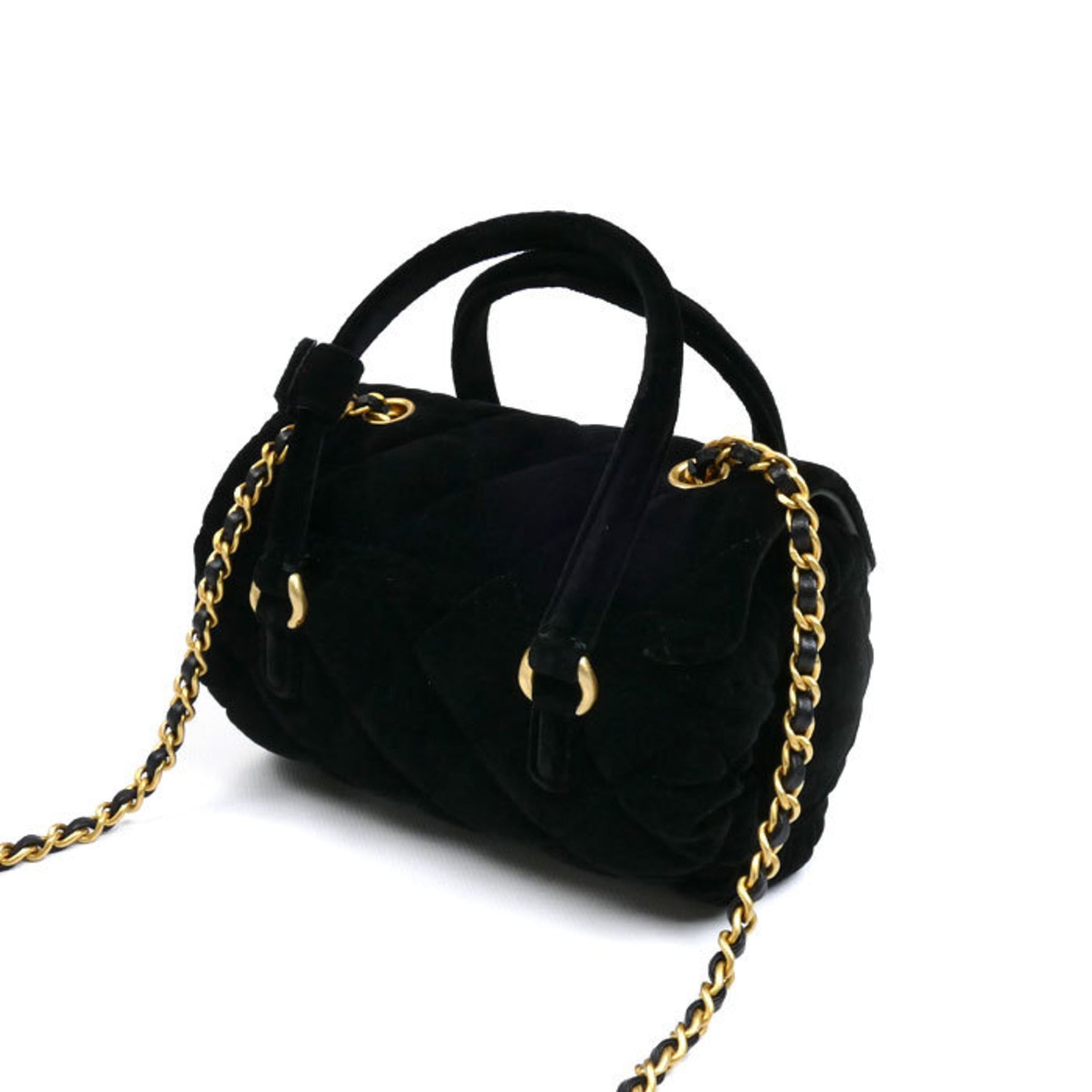 CHANEL Velvet Mini Bowling 2024 VIP Shoulder Bag