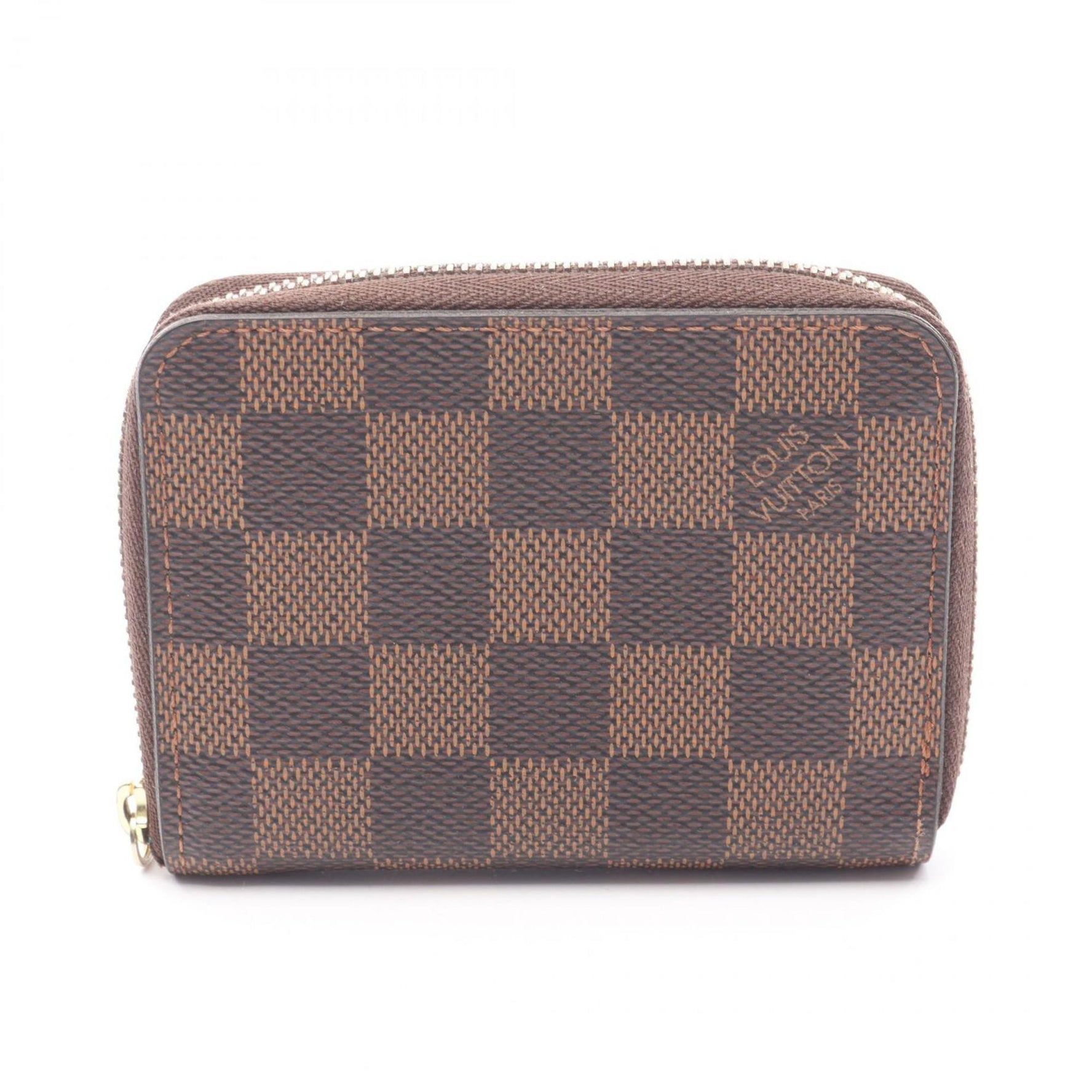 Louis Vuitton Zippy Coin Purse, Coated Canvas Damier Leather Wallet, Brown, Men's/Women's