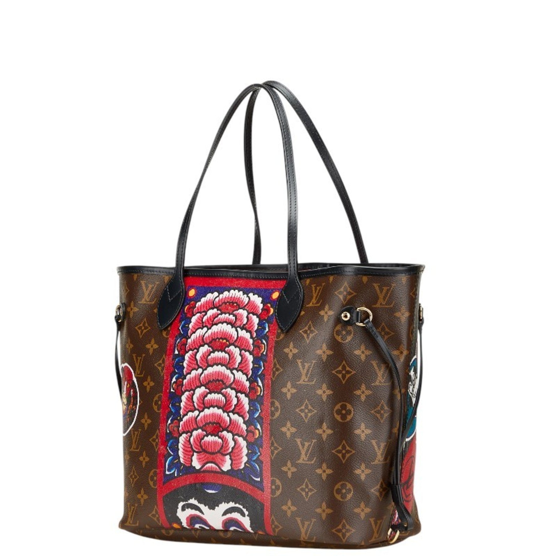 Louis Vuitton x Kansai Yamamoto Monogram Neverfull MM Kabuki Daruma Japan-exclusive Tote Bag Leather LOUIS VUITTON