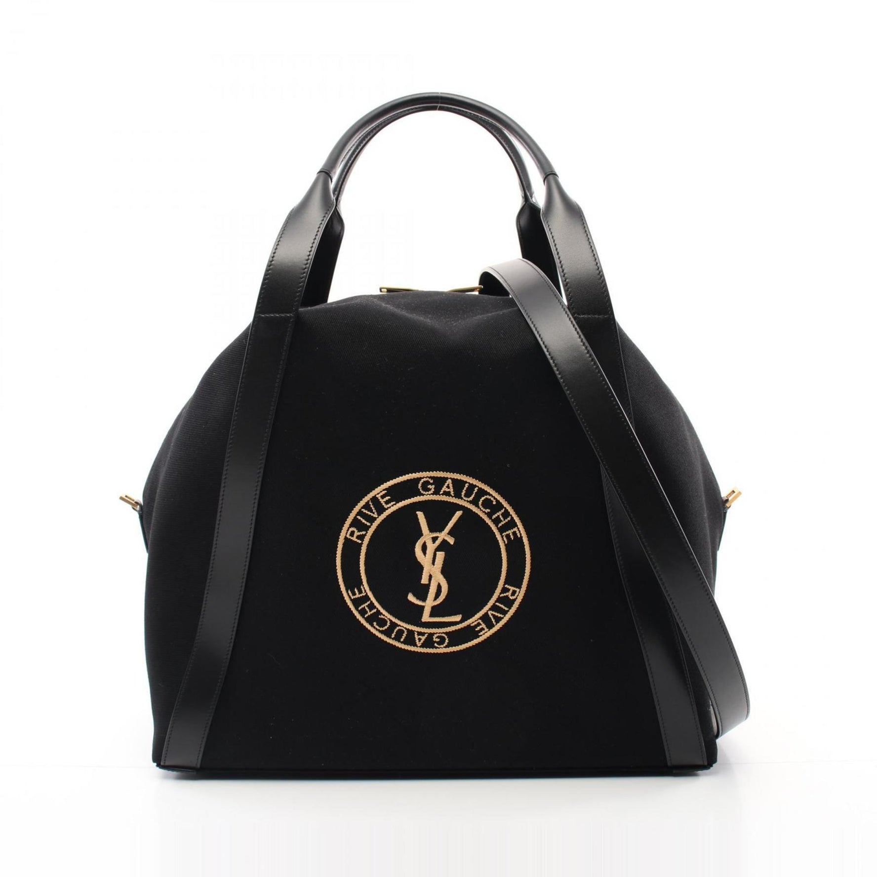 Saint Laurent Rive Gauche Tote Bag Canvas Leather