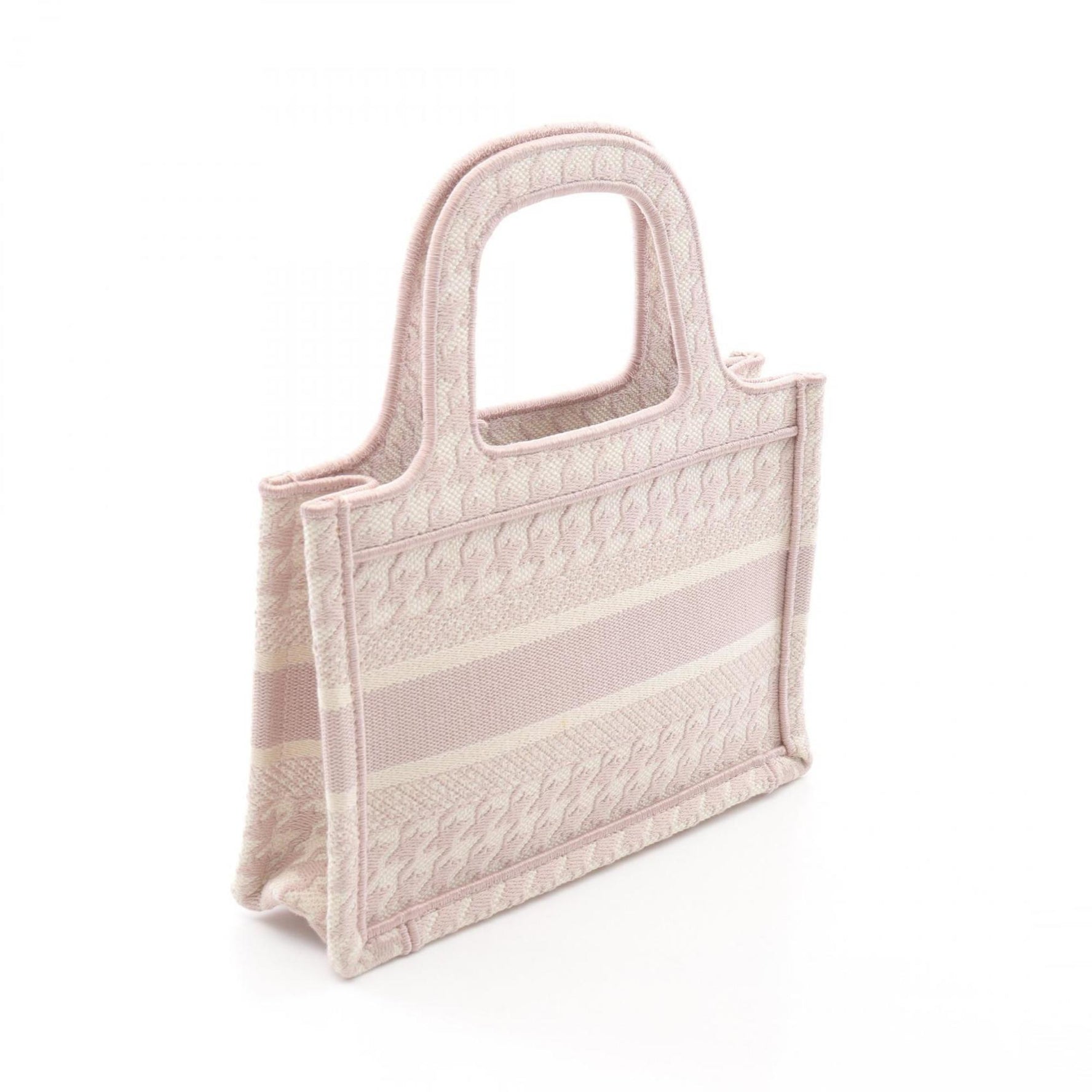 Christian Dior Dior BOOK TOTE Mini Handbag, Canvas, Pink/White