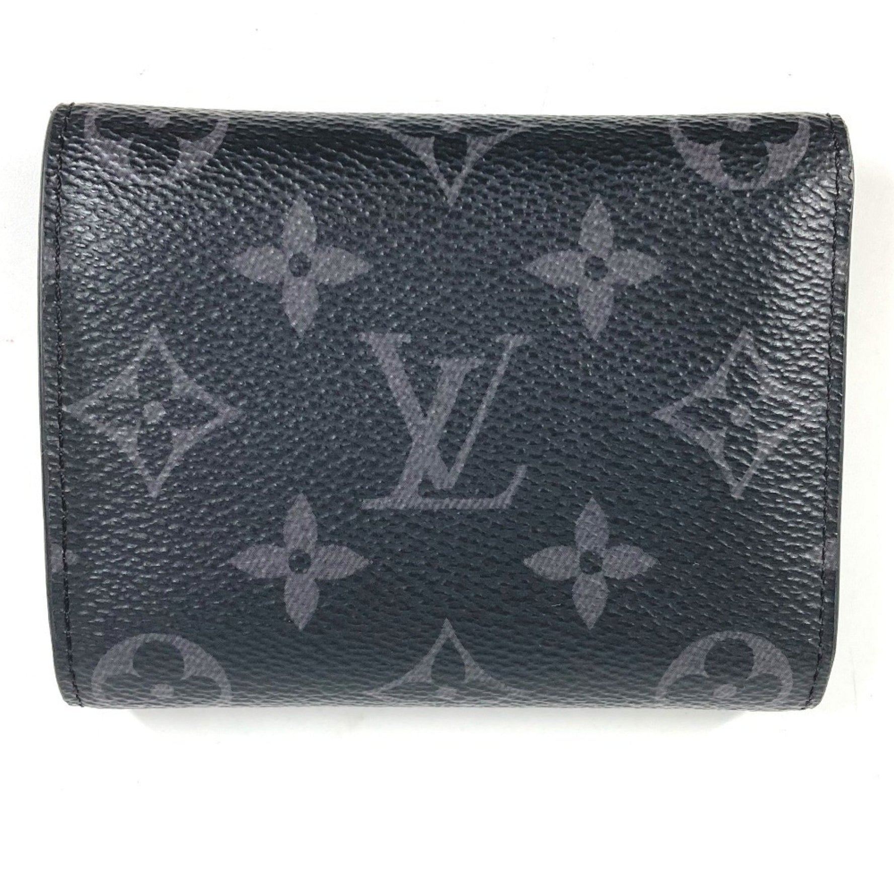 LOUIS VUITTON Monogram Eclipse Victor Wallet, Compact Trifold Canvas, Black