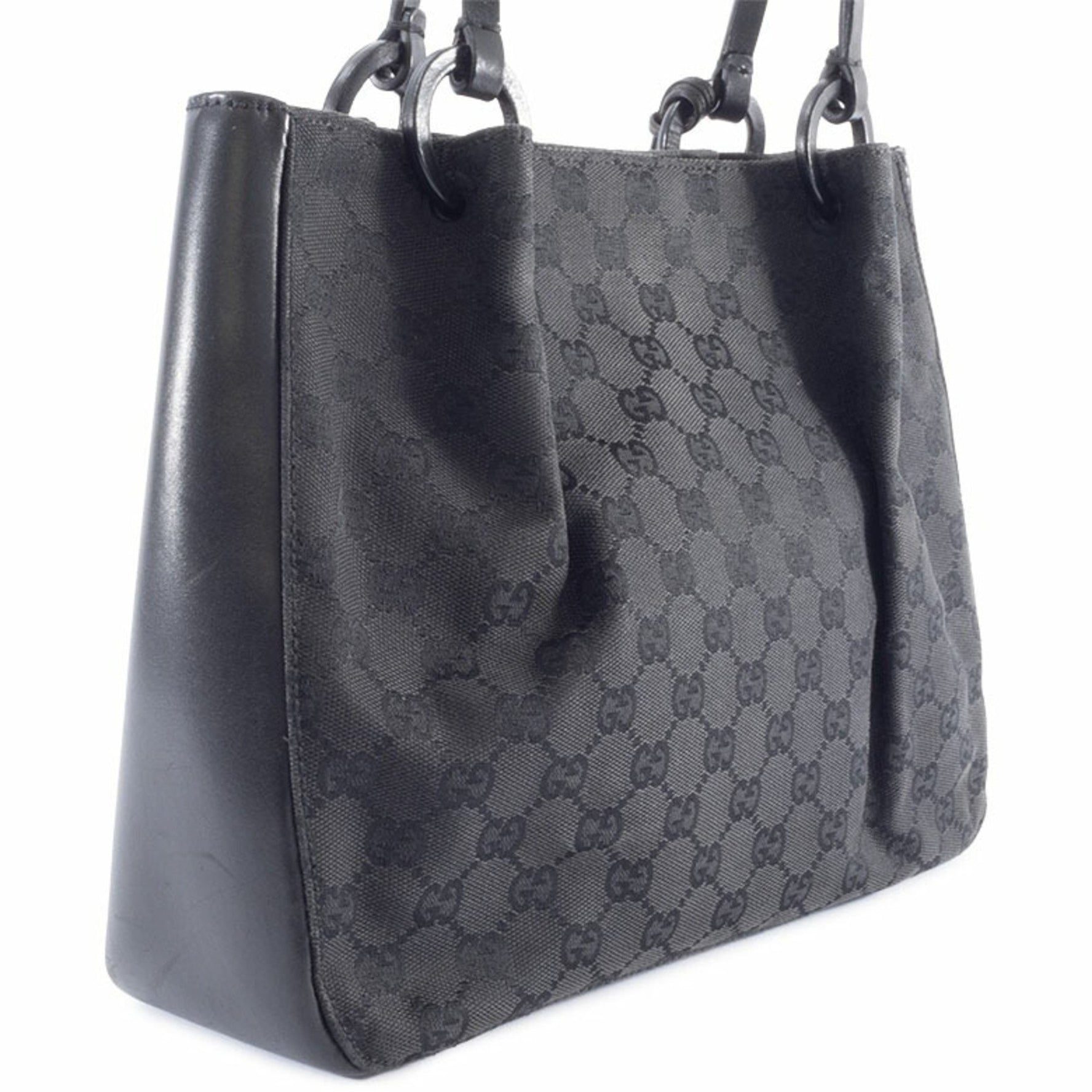 Gucci GG Canvas Leather Tote Bag Handbag