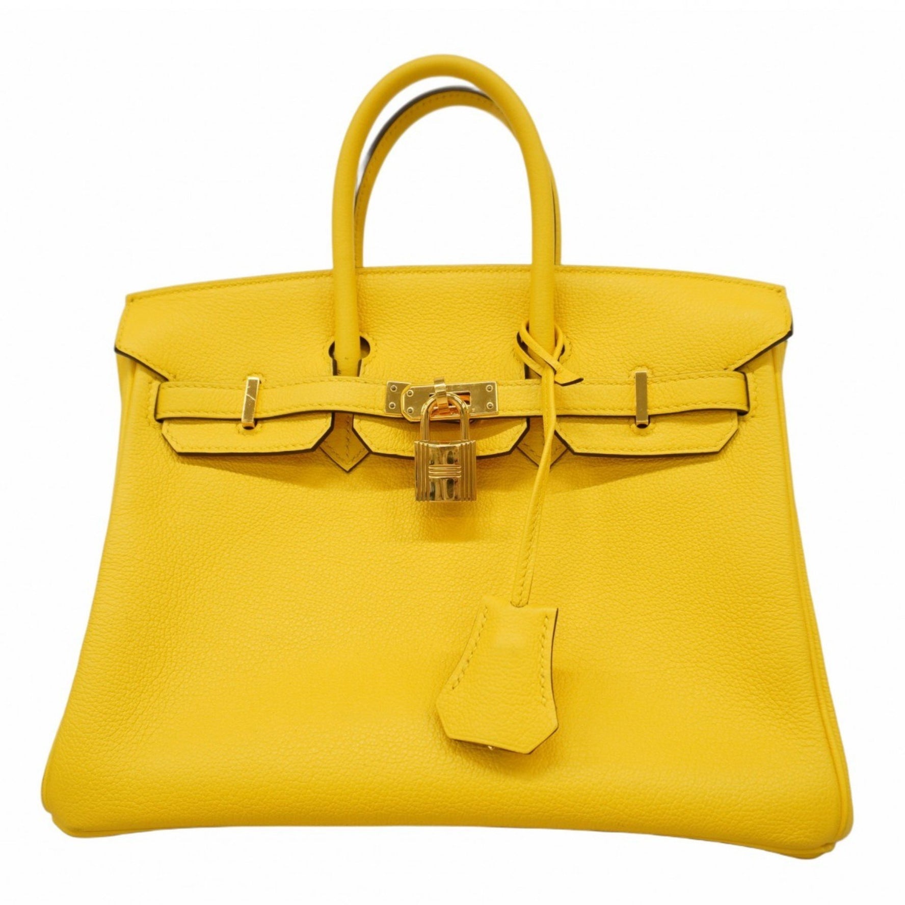Hermes Hermès Birkin 25 Handbag in Taurillon Nobillo with Jaune-Naples D Stamp for Women