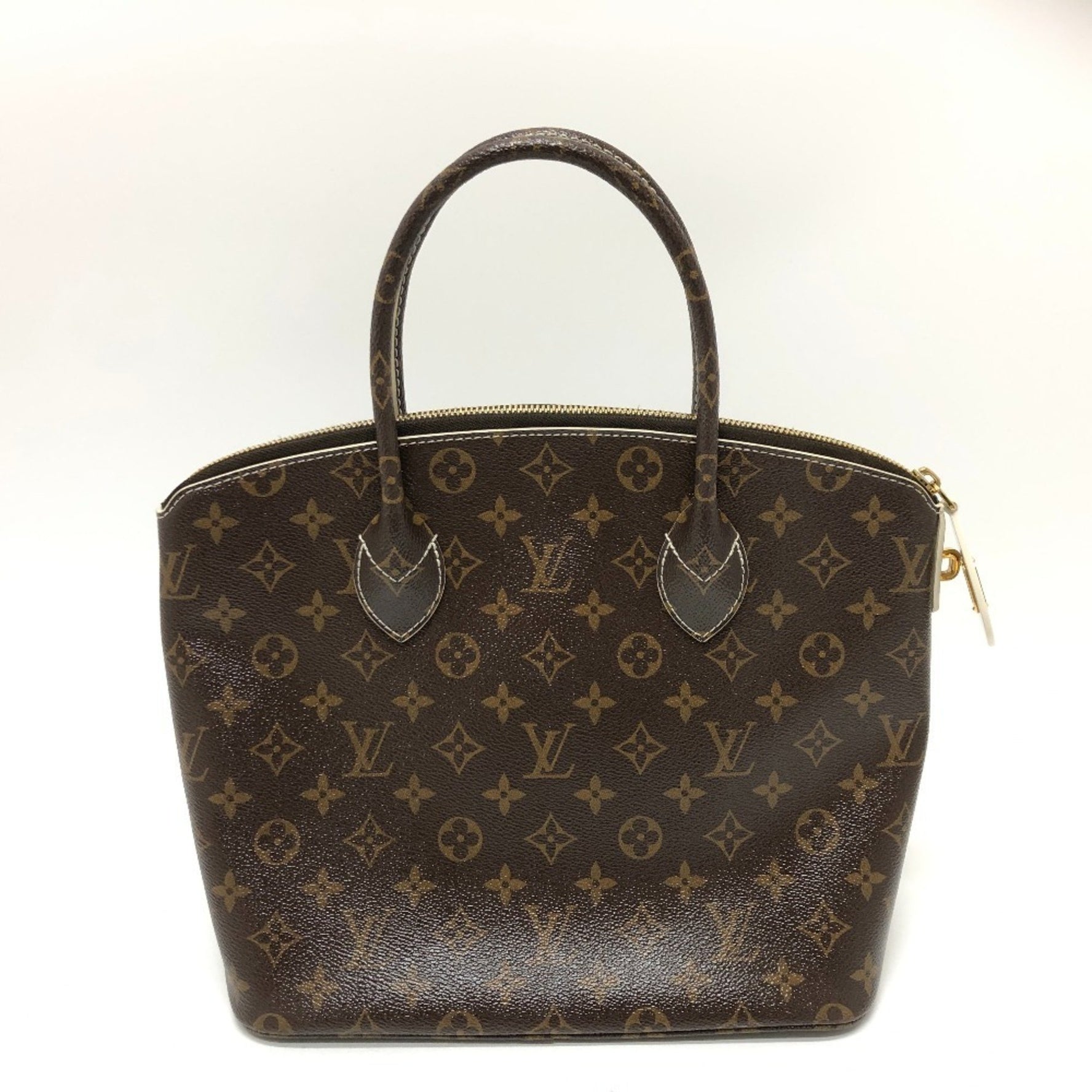 LOUIS VUITTON M40597 Shiny Monogram Lockit PM Tote Bag, Canvas Handbag, Women's, Brown