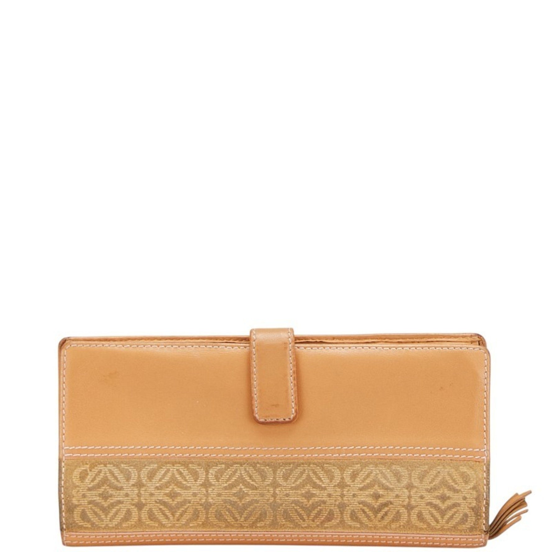 LOEWE Anagram Long Wallet in Leather and Suede