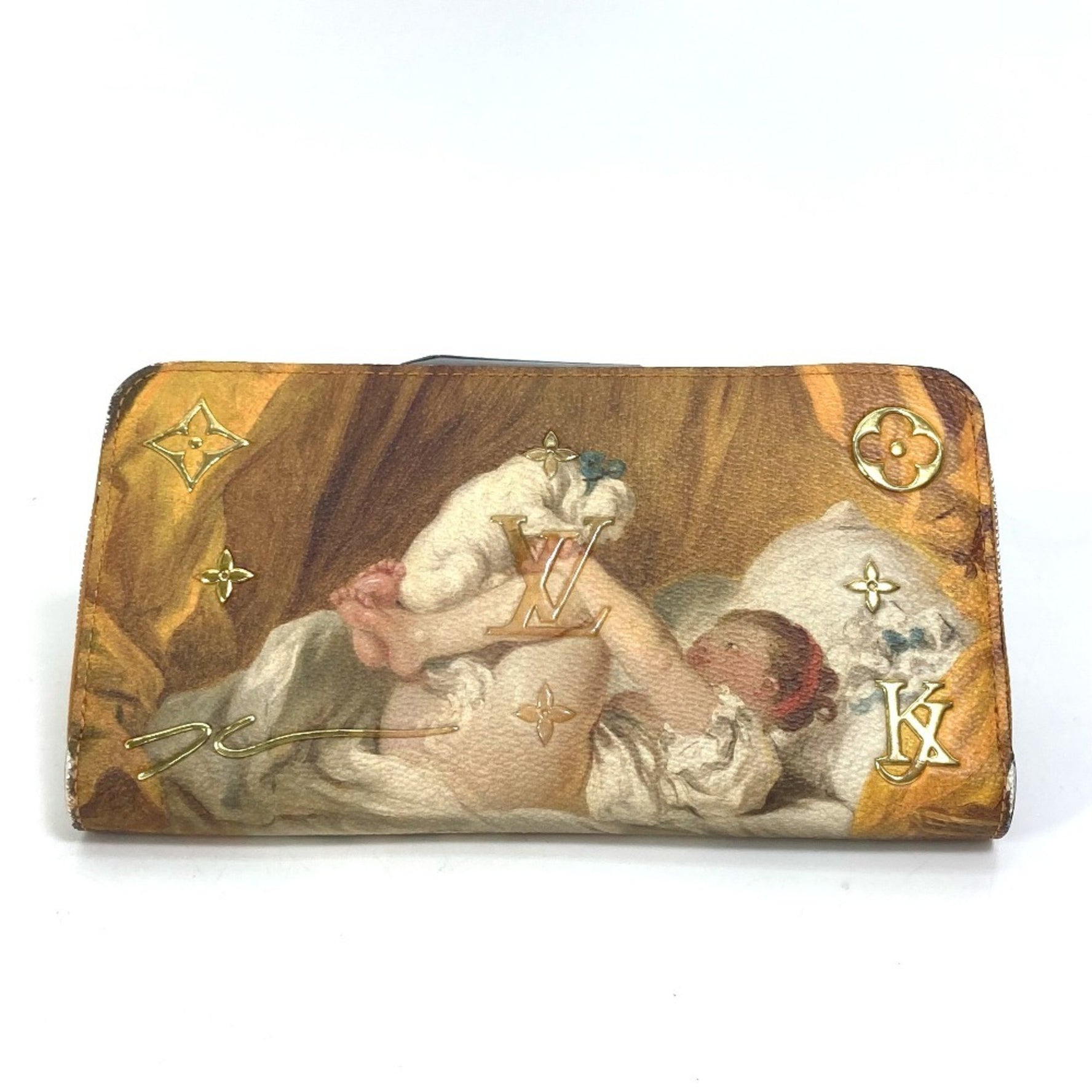 LOUIS VUITTON M64605 Monogram Certy Masters Collection Zippy Wallet, Fragonard Leather Long Women's, Pink