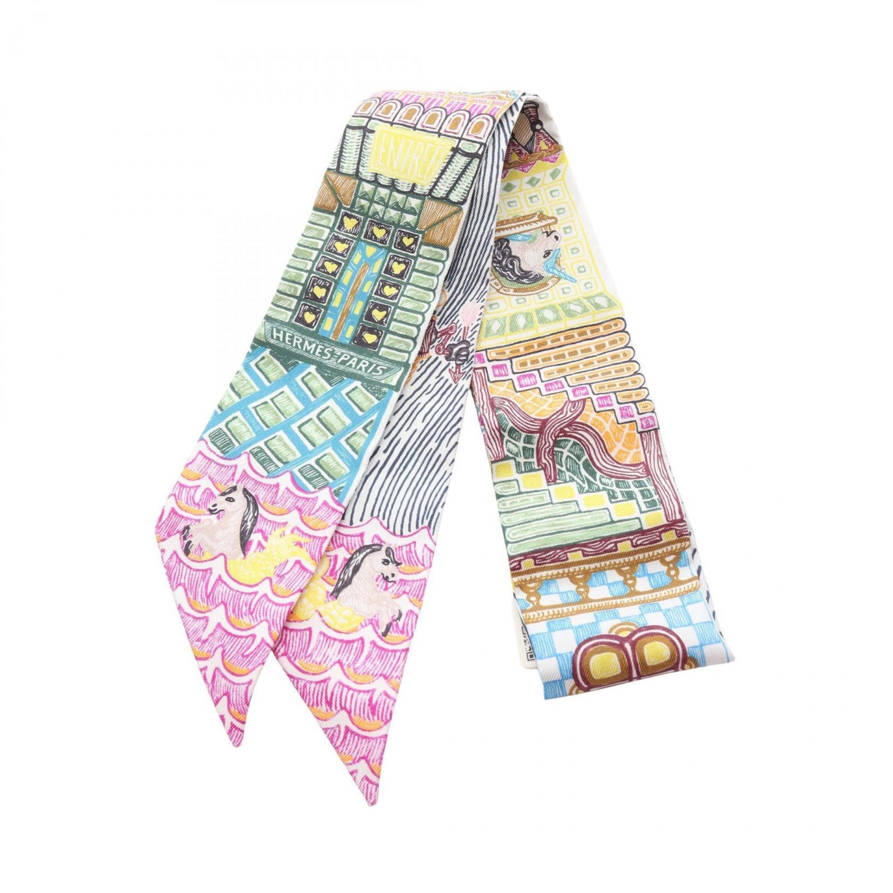 Hermes Hermès Twilly Super Silk Quest Scarf, Silk, Multicolor