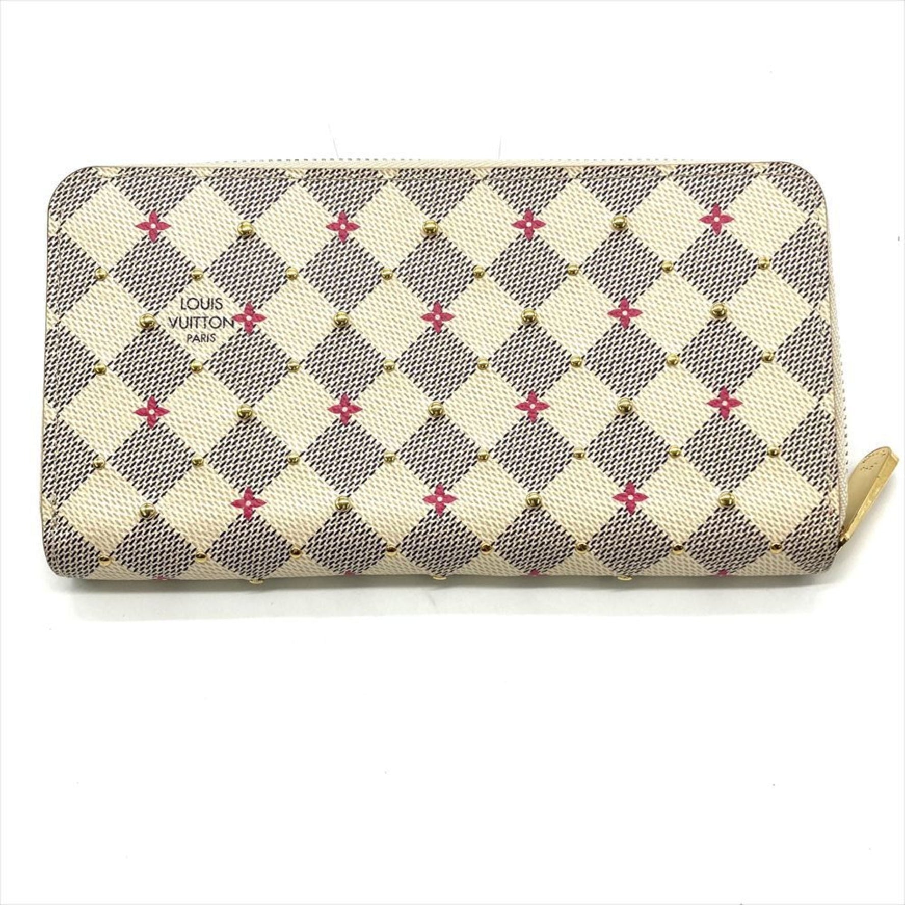 Louis Vuitton Studded Zippy Wallet, Damier Azur