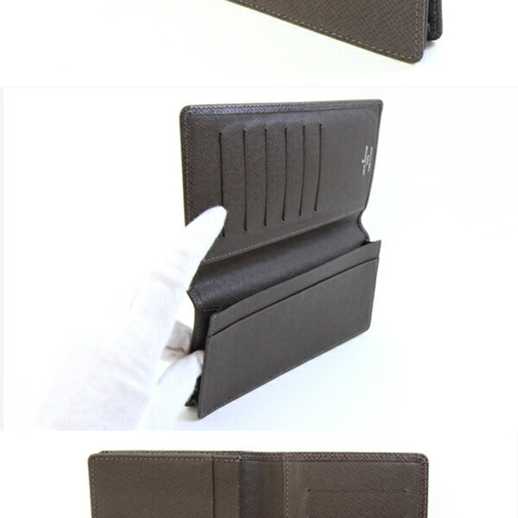 Louis Vuitton Bi-fold Long Wallet Taiga Porto Carte Credit Grisli Brown