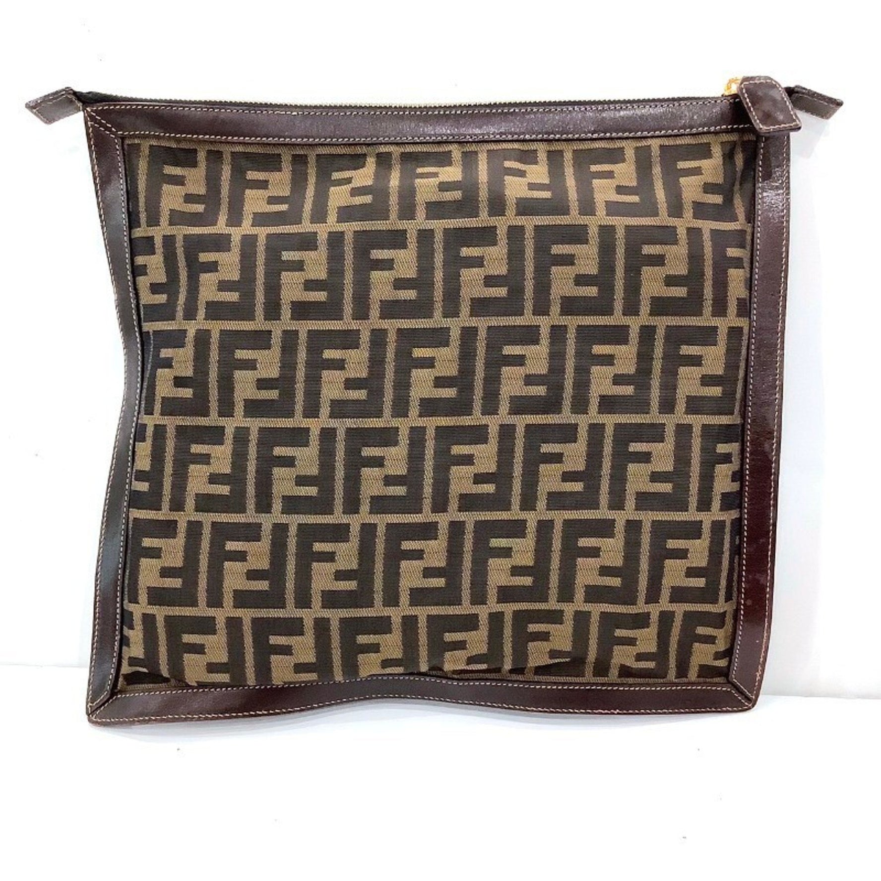 FENDI Zucca pattern clutch bag/pouch (sticky interior)