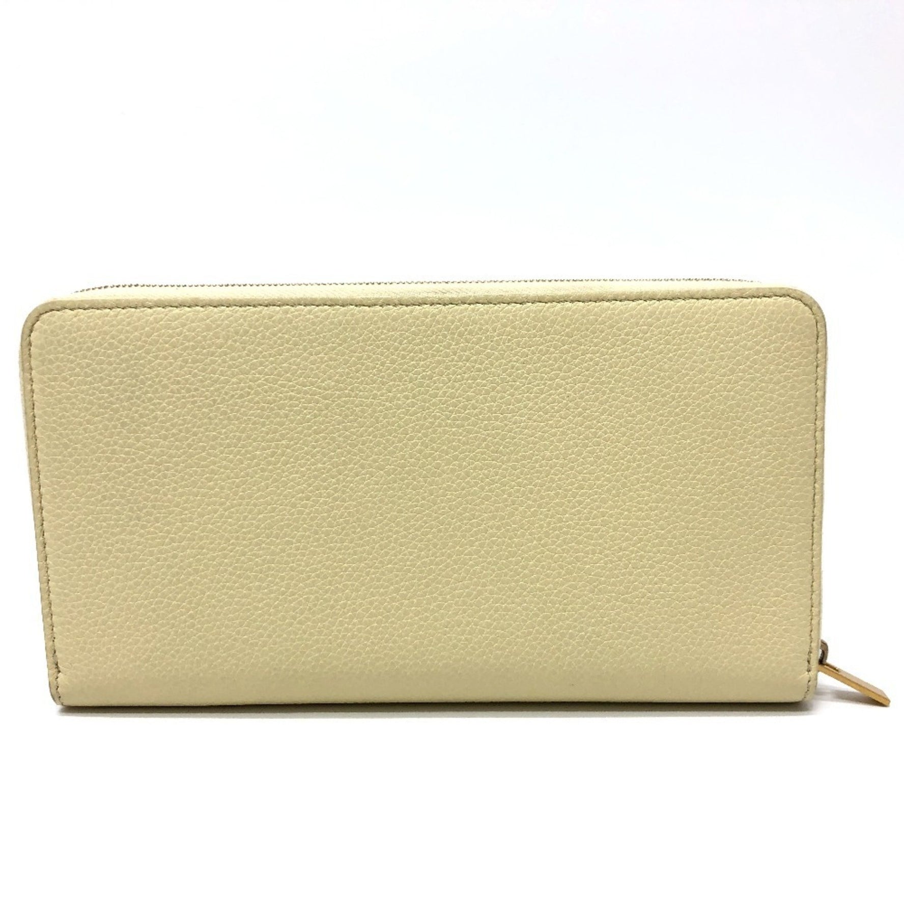 CELINE Leather Round Zip Long Wallet in