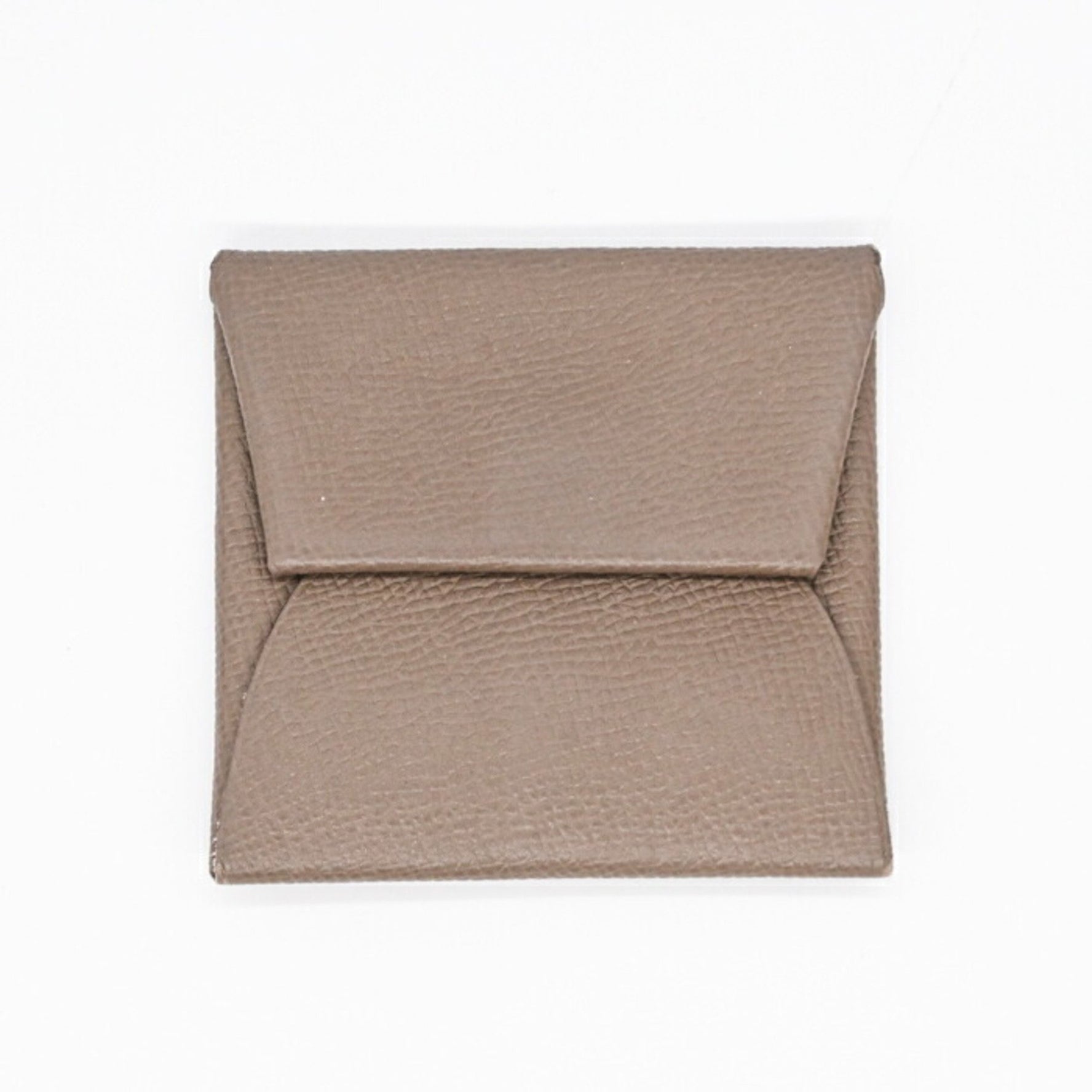 HERMES Bastia Wallet/Coin Purse, Epsom Leather, Greige #C